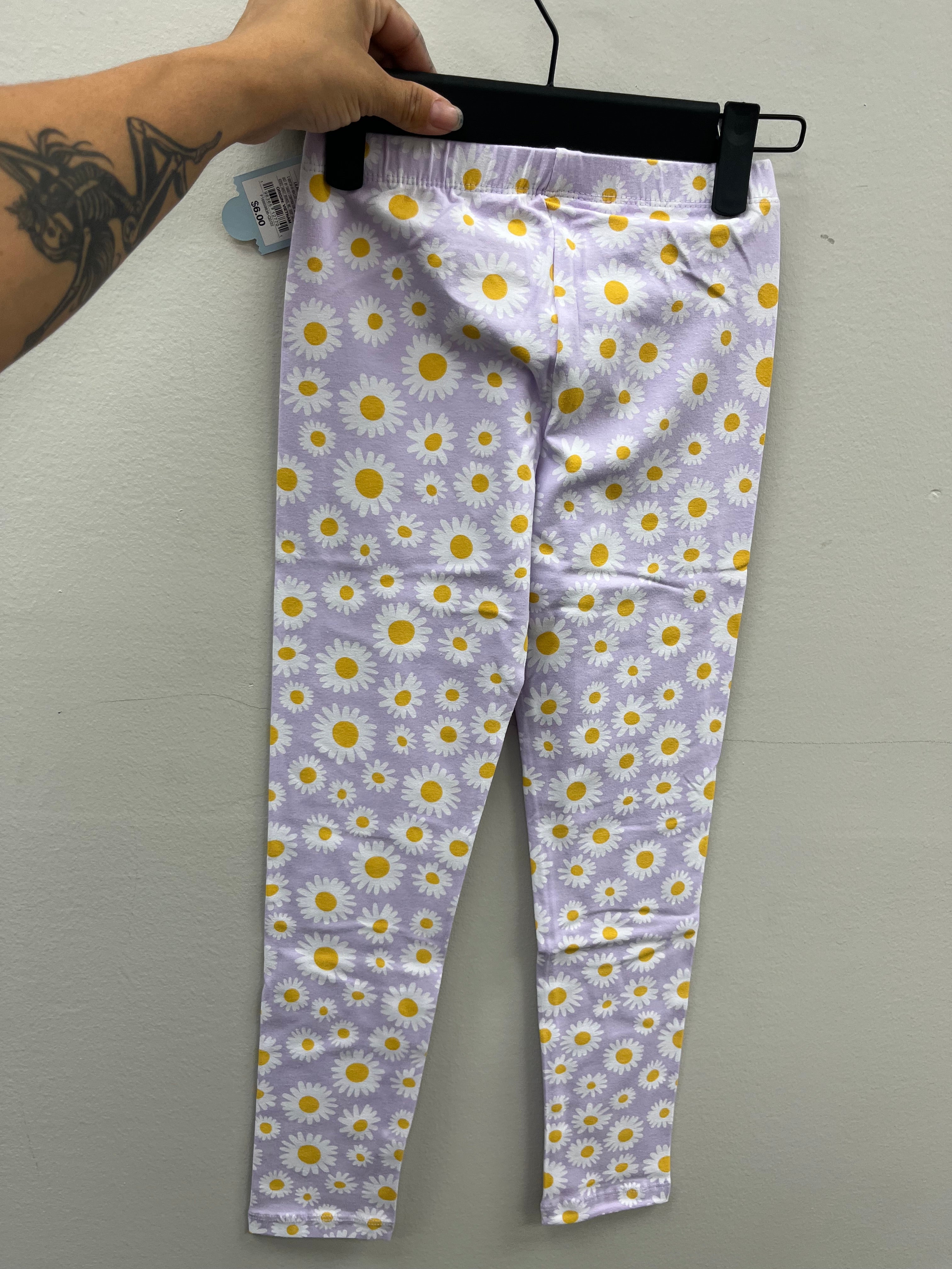 New Girls Lavender Floral Leggings