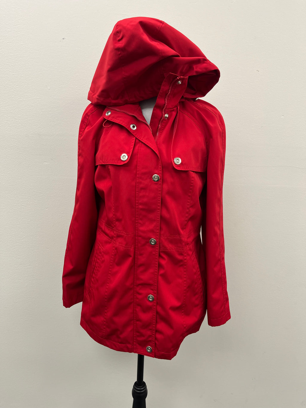 Used Women’s Red Jacket with Removable Hood