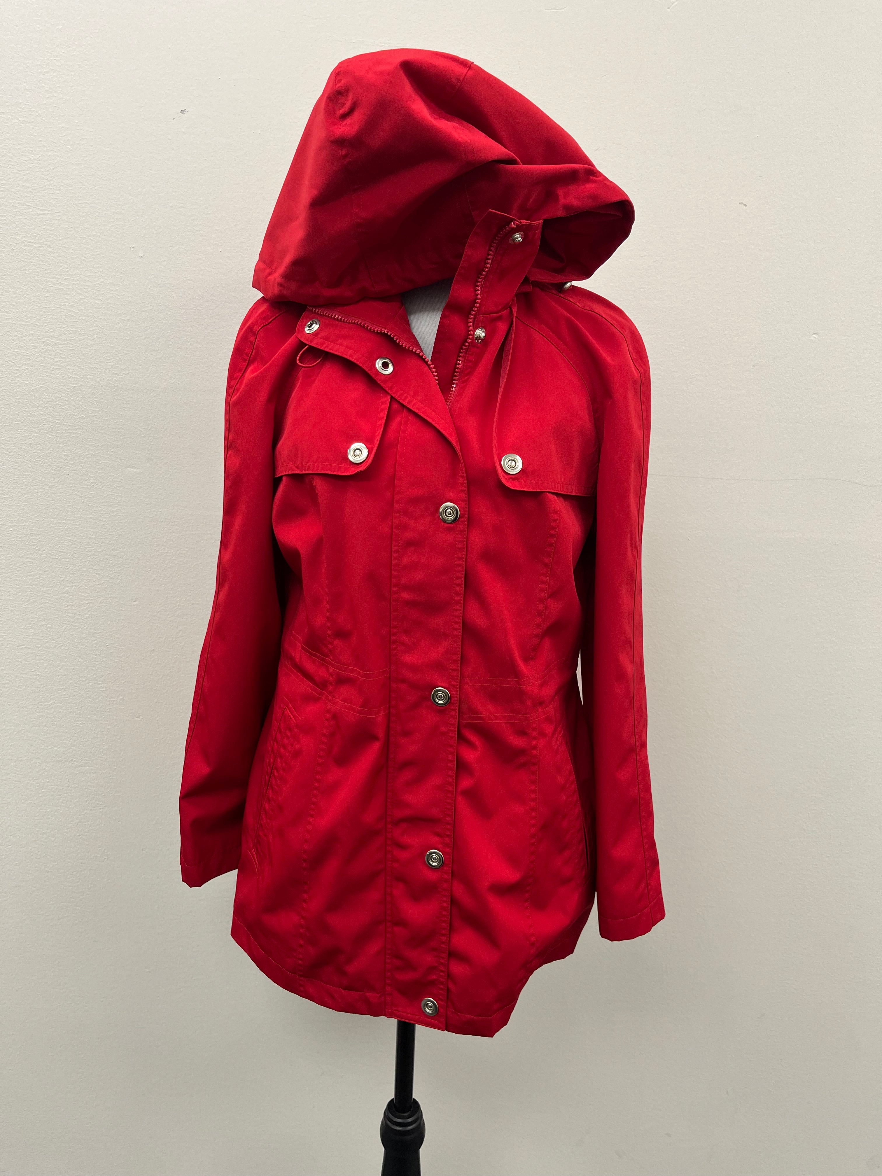 Used Women’s Red Jacket with Removable Hood