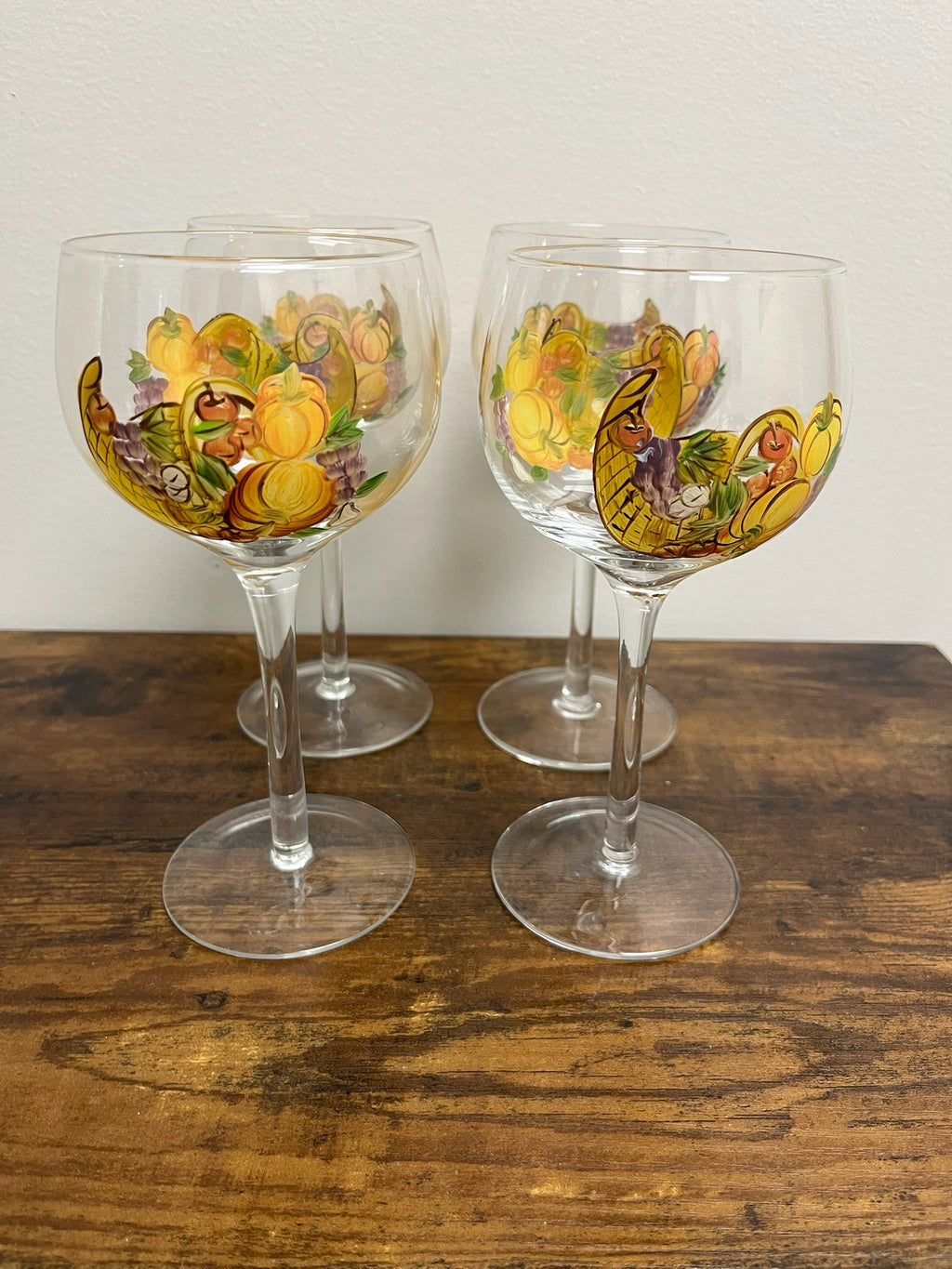 4 Piece Thanksgiving Glasses