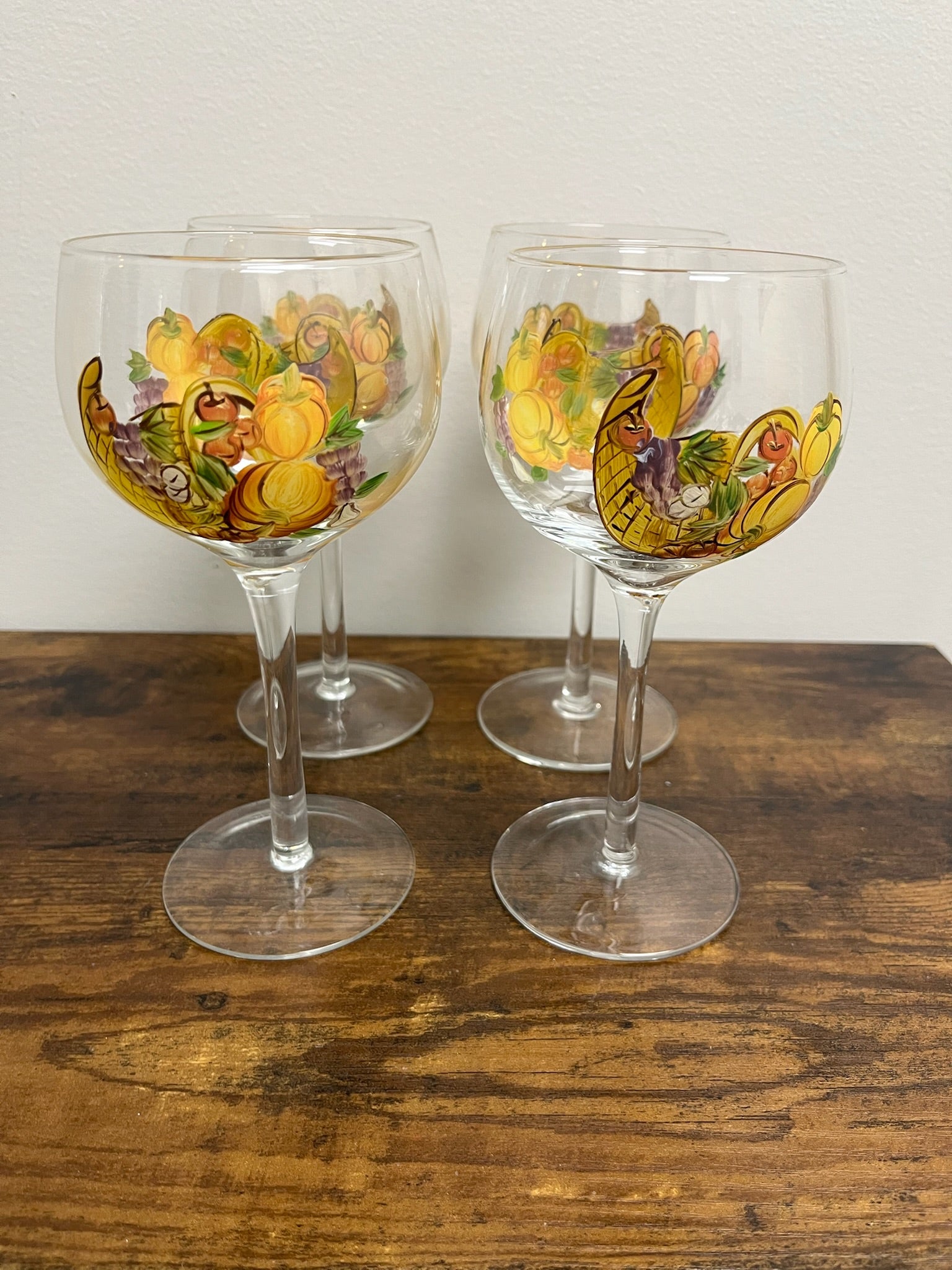 4 Piece Thanksgiving Glasses