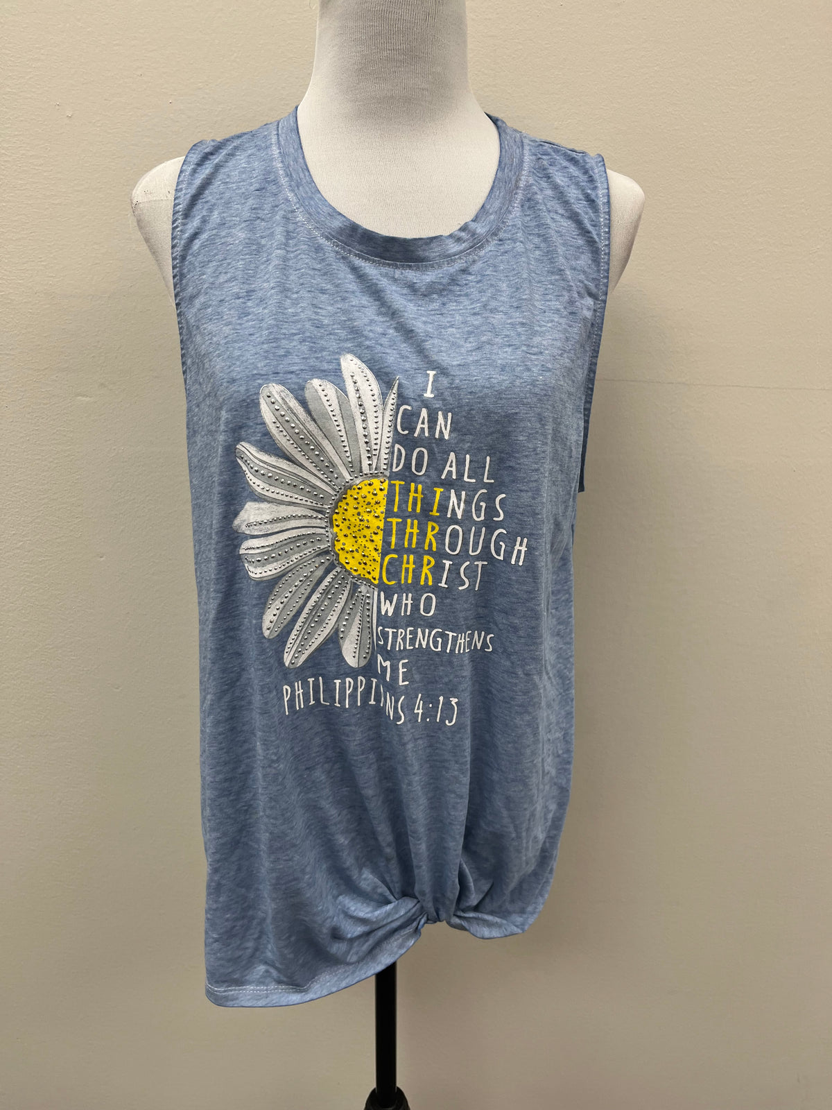 Used Women’s Blue Floral Tank Top