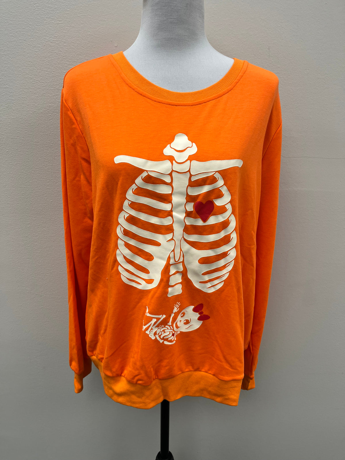 New Women’s Orange Halloween Pregnancy Sweater Shirt