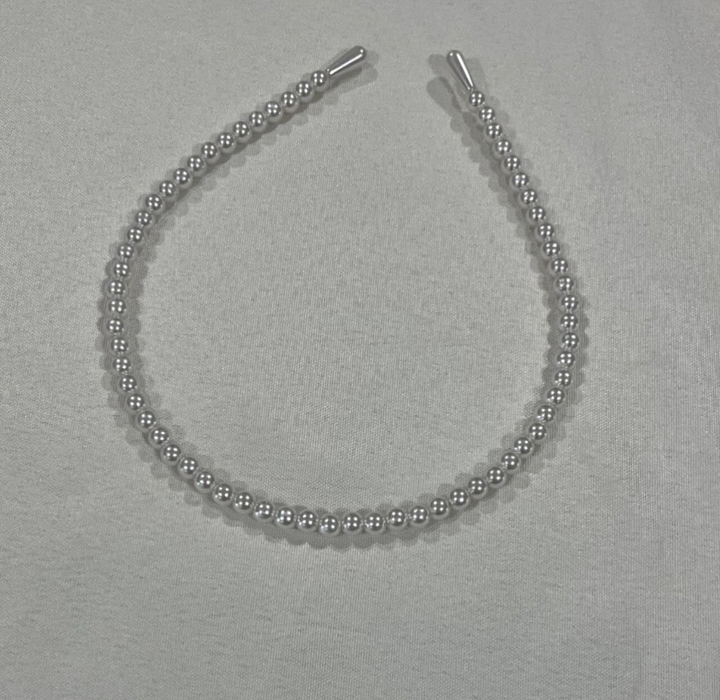 New Beaded White Headband