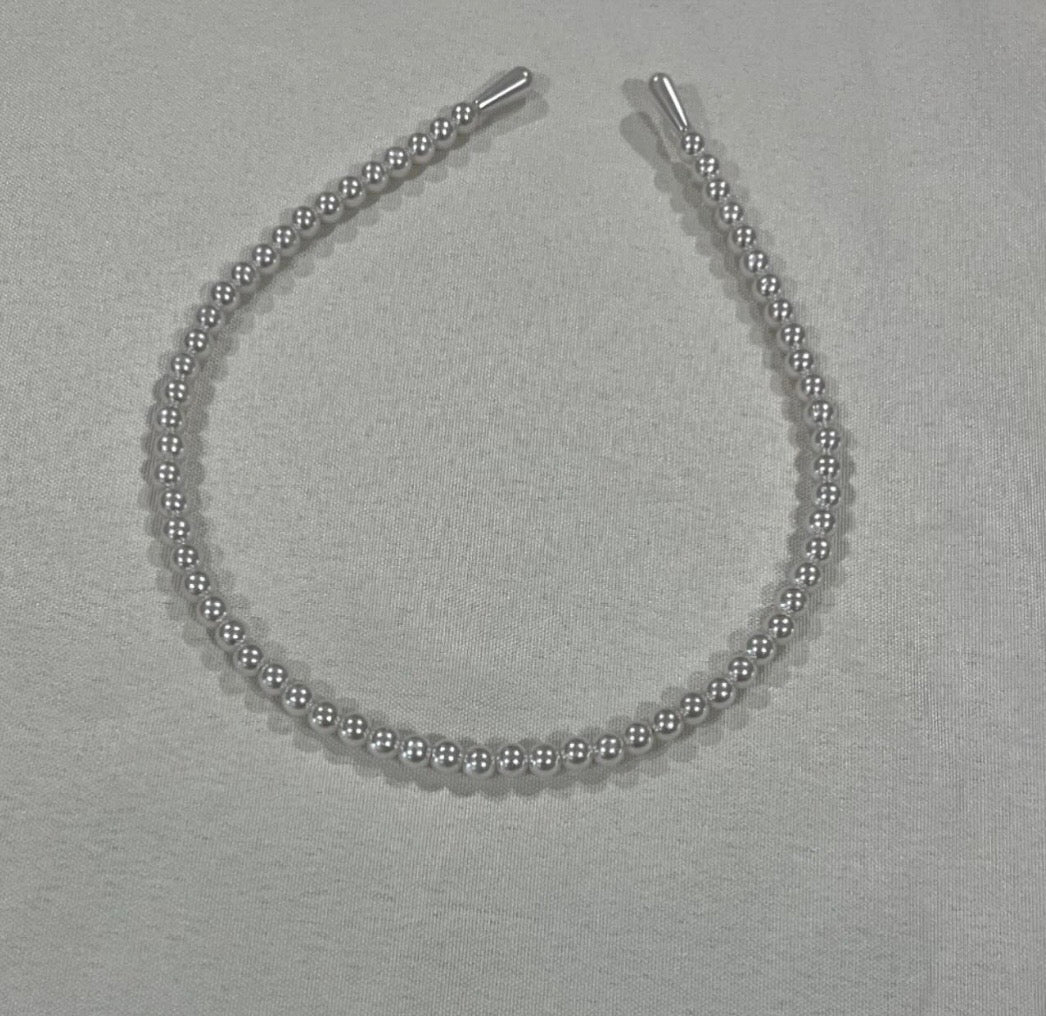 New Beaded White Headband