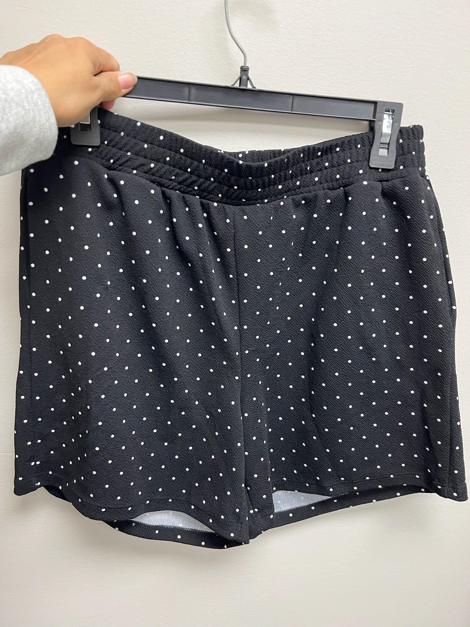 Women’s Two Piece Black Polka Dot Top & Shorts Set