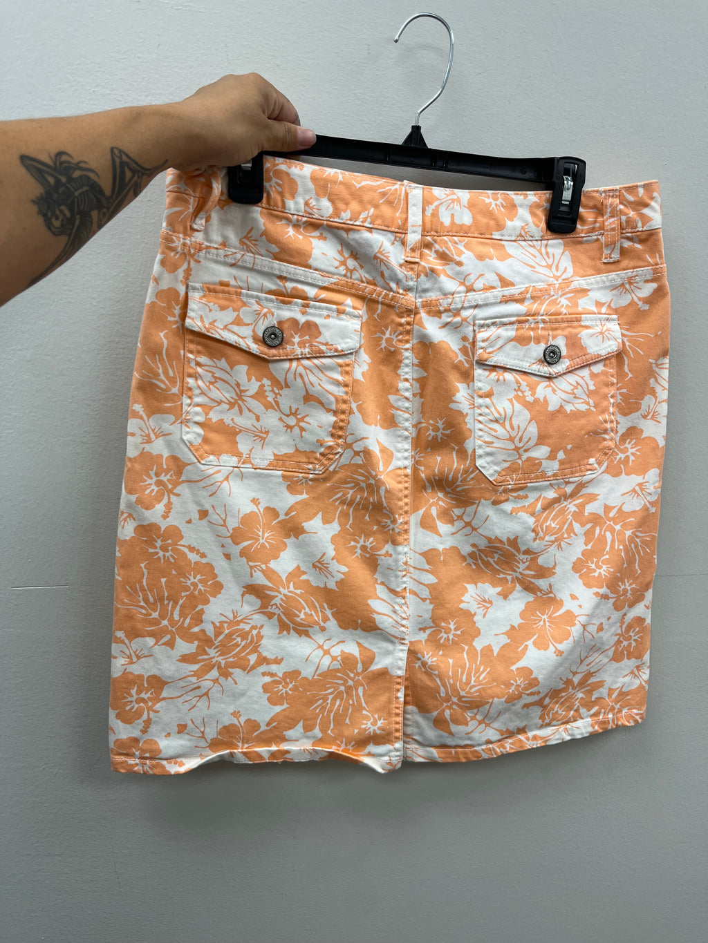 Women’s Orange Floral Skirt