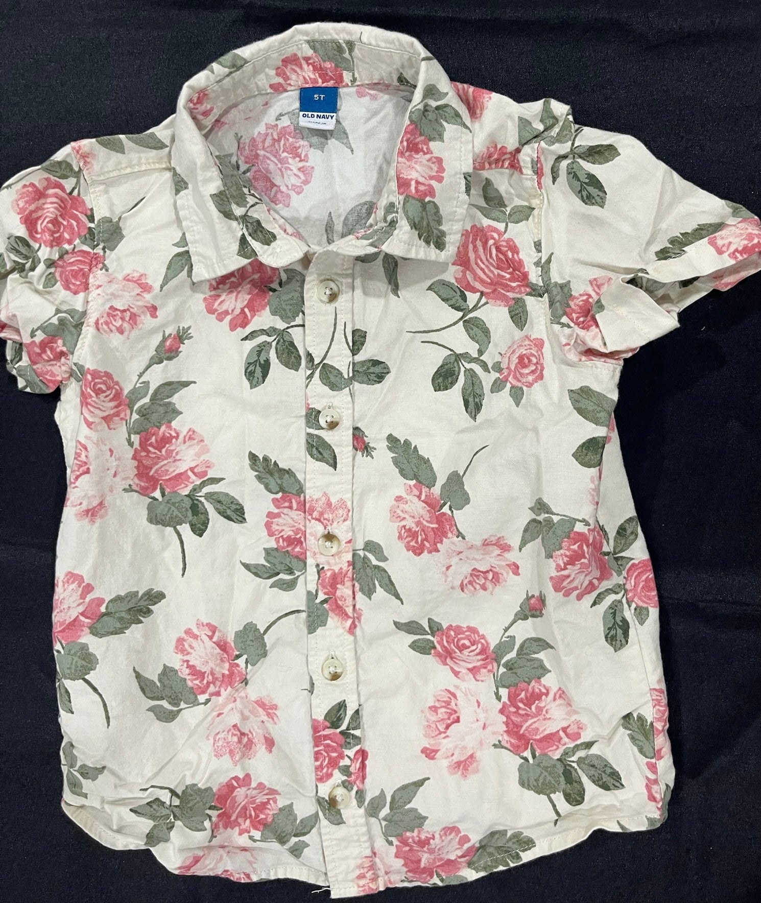 Toddler Floral Button Up Shirt image 1