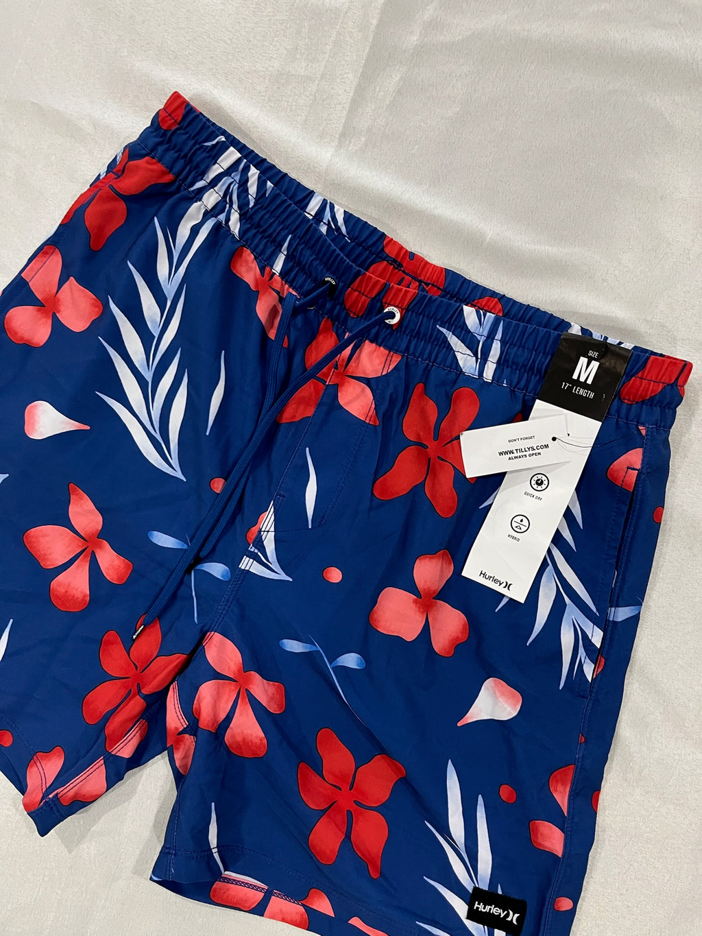 Men’s Blue Floral Swim Trunks image 1