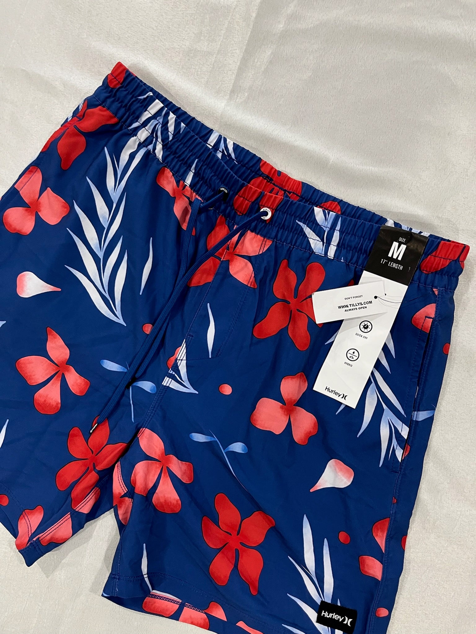 Men’s Blue Floral Swim Trunks image 1