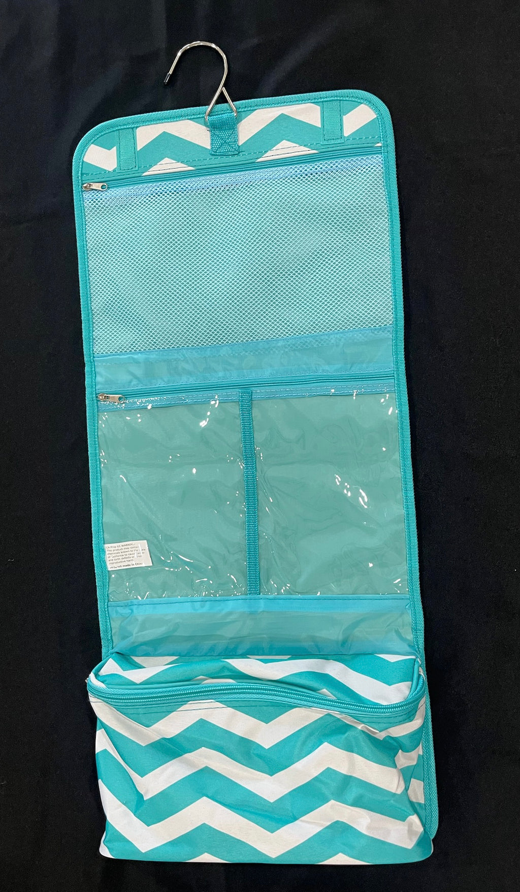 Chevron Print Traveling Cosmetic Toiletries Bag image 2
