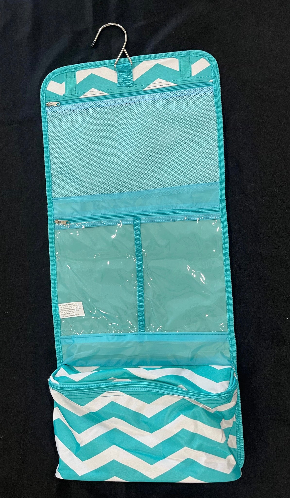 Chevron Print Traveling Cosmetic Toiletries Bag image 2