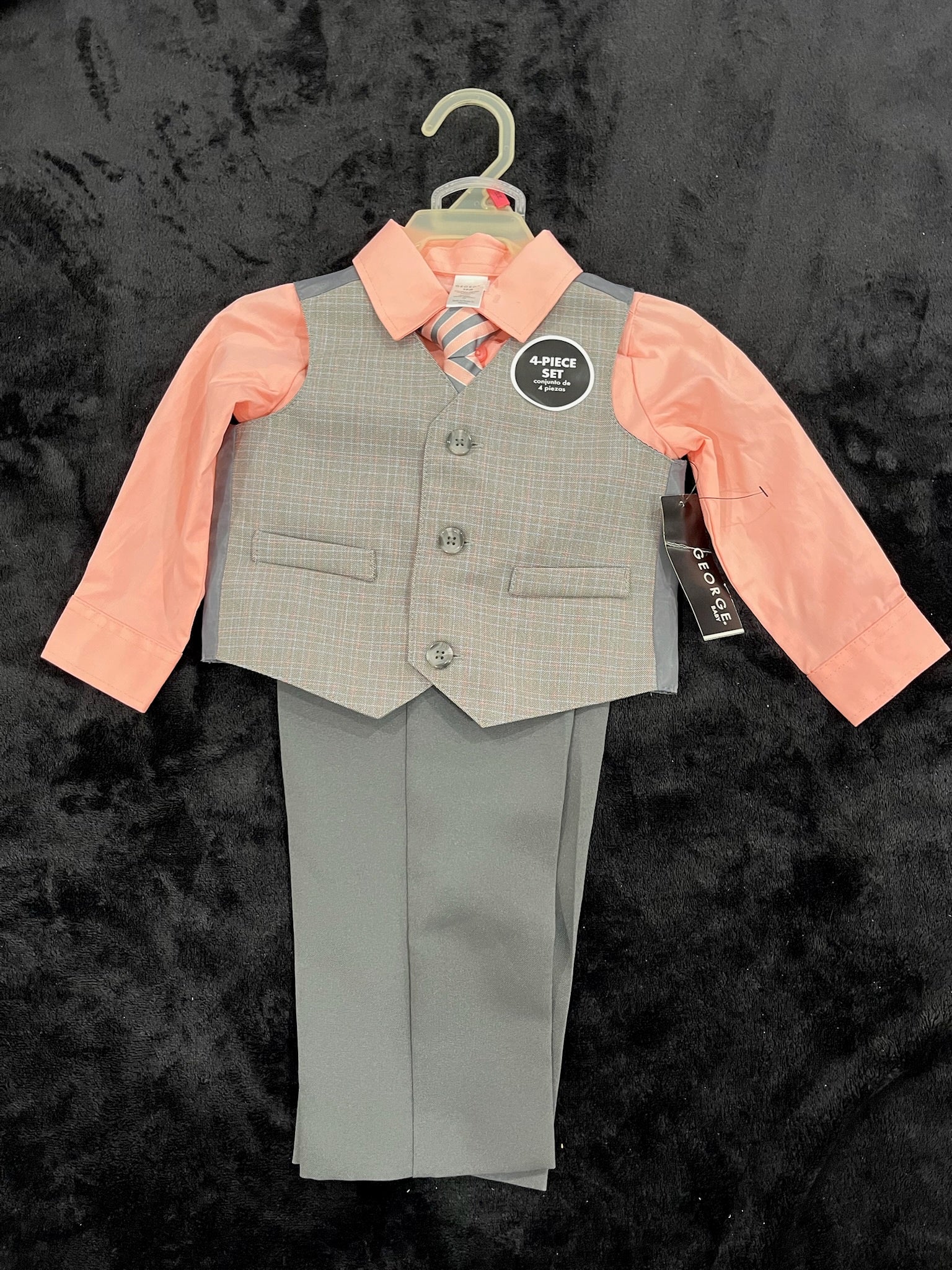 Baby Boys 4 Piece Button Up, Tie, Pant & Vest Suit Set image 0
