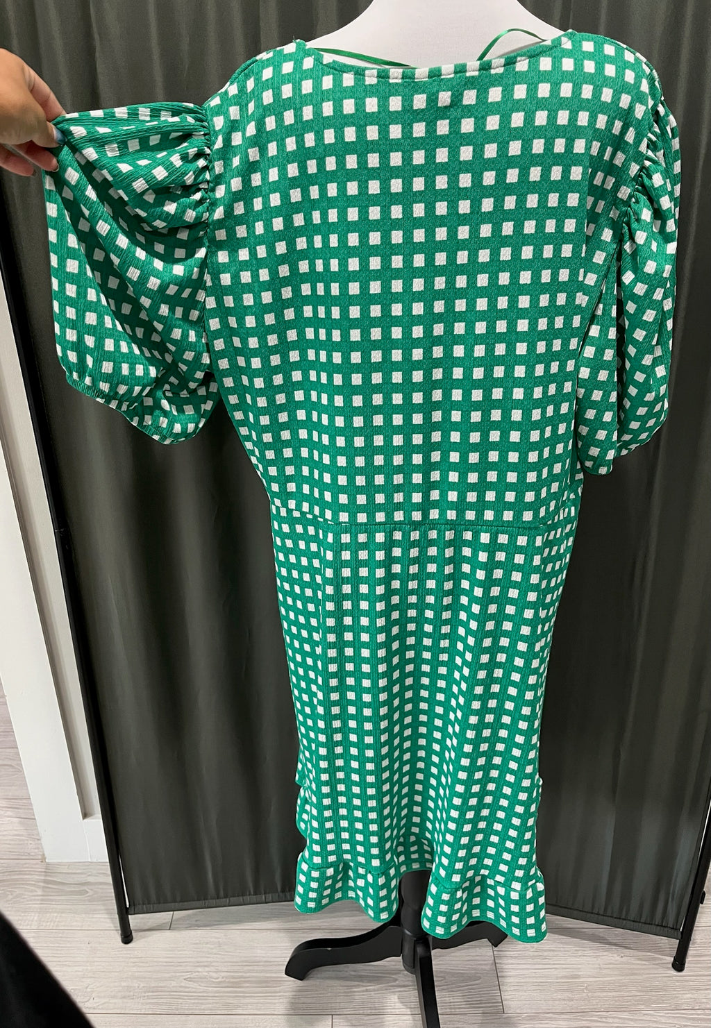 Women’s Green Checkered Dress image 2