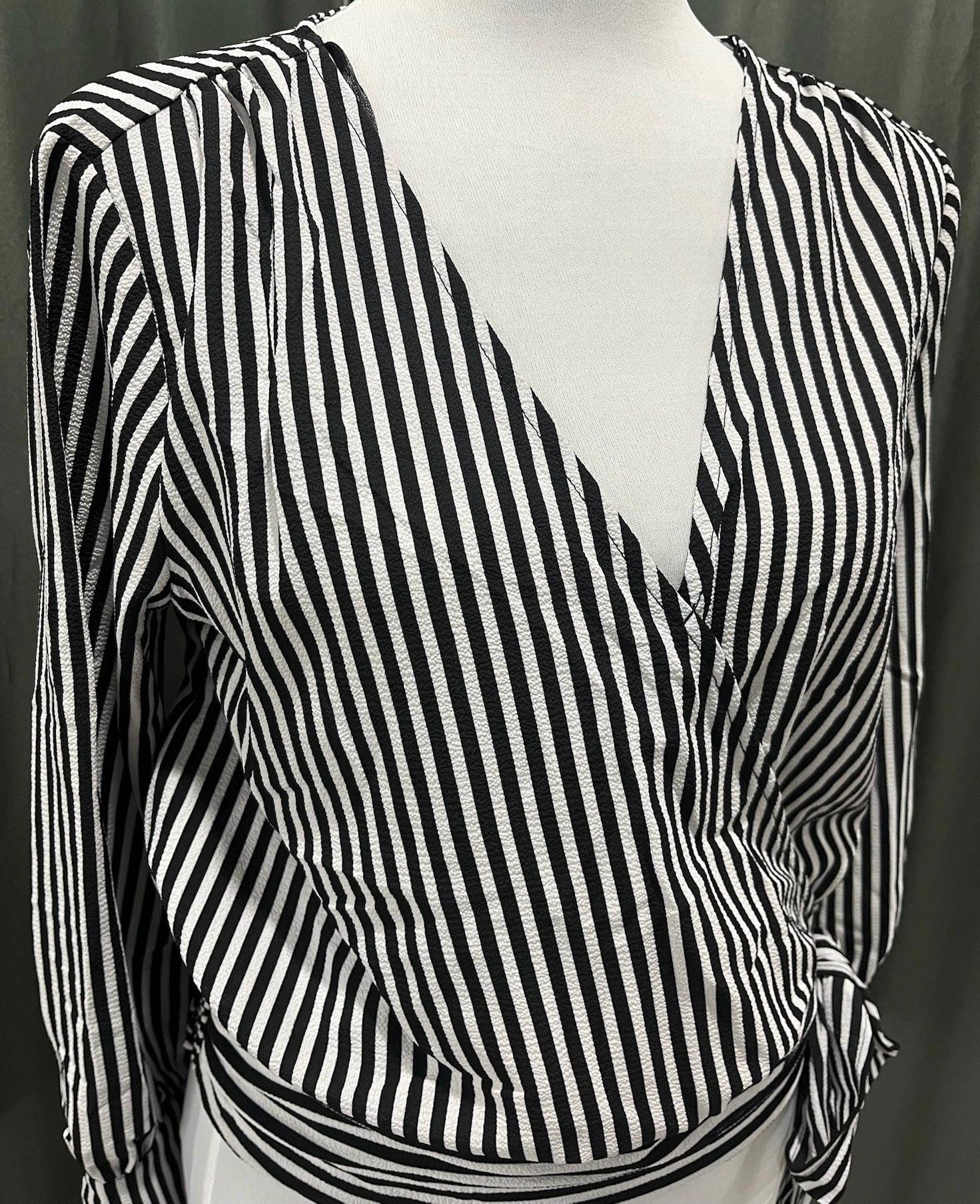 Women’s Striped V Neck Long Sleeve Shirt image 1