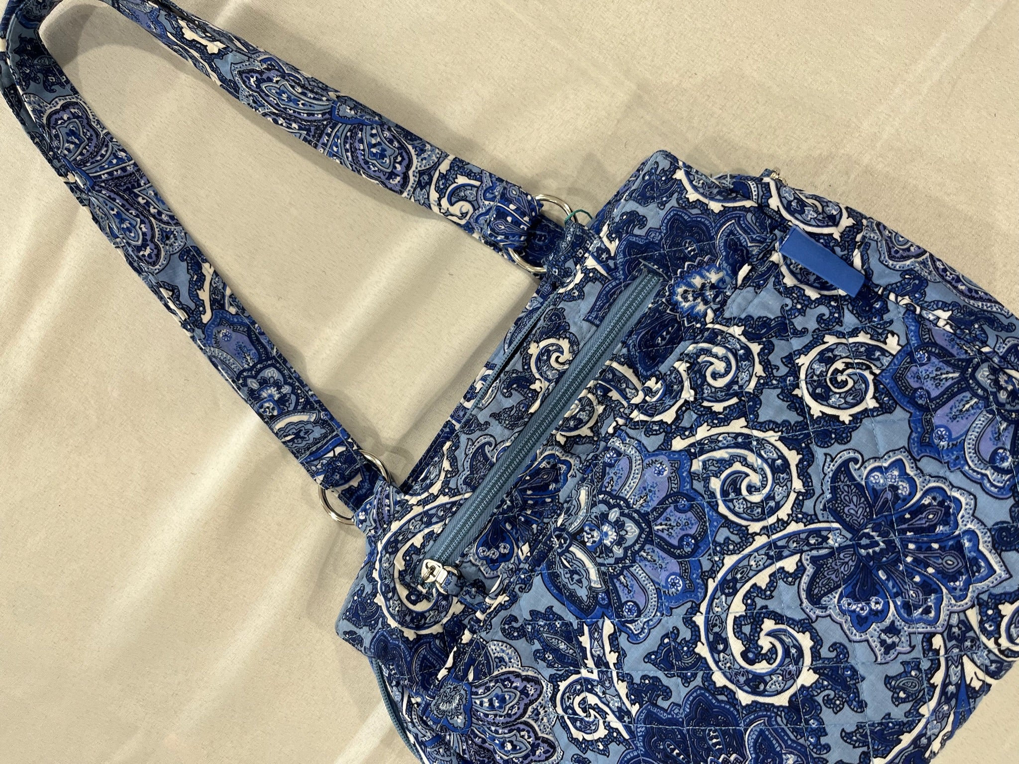 Blue Waverly Quilted Boho Bag image 1