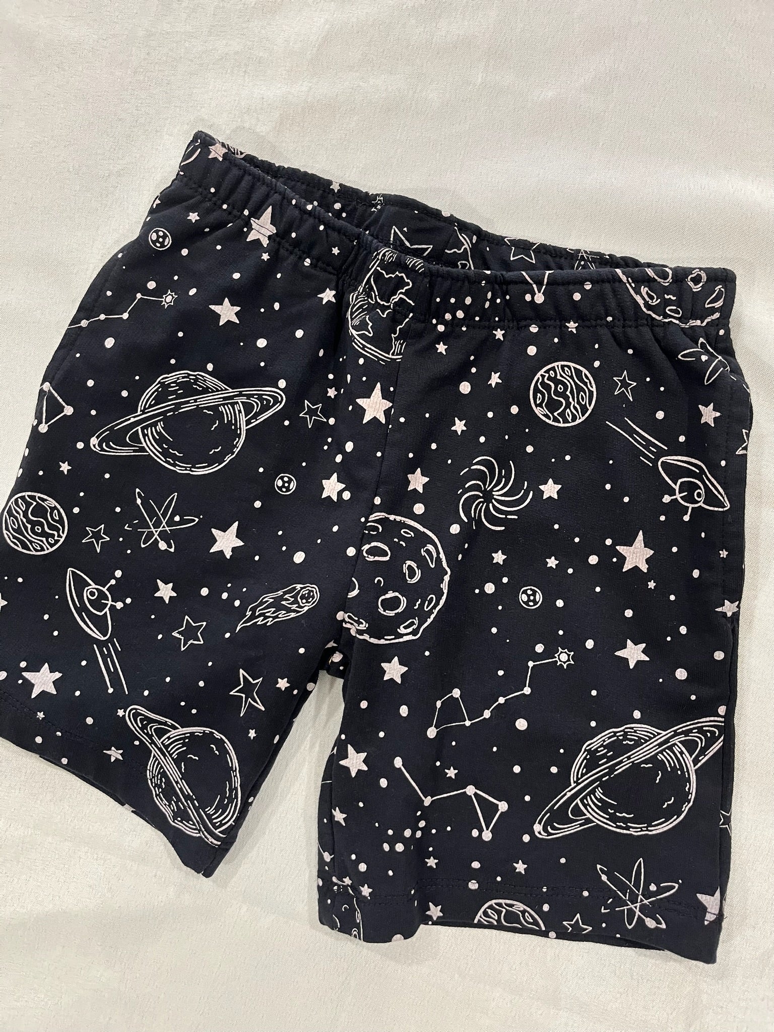 Children’s Black Space Shorts With Pockets image 1