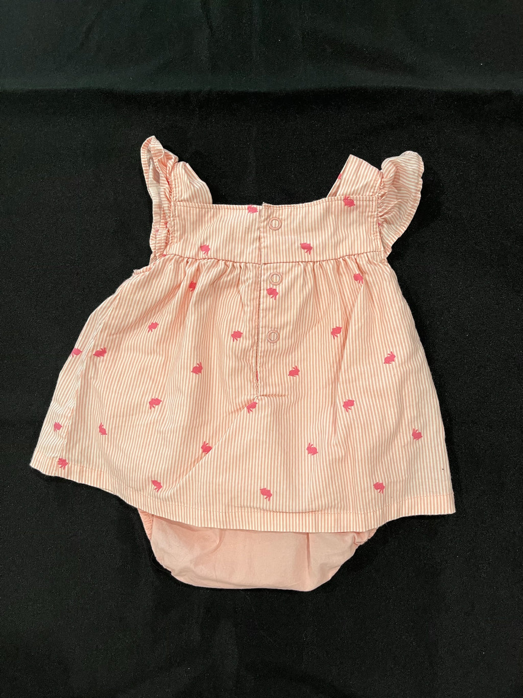 Carters Rabbit Striped Pink Dress Onesie image 0