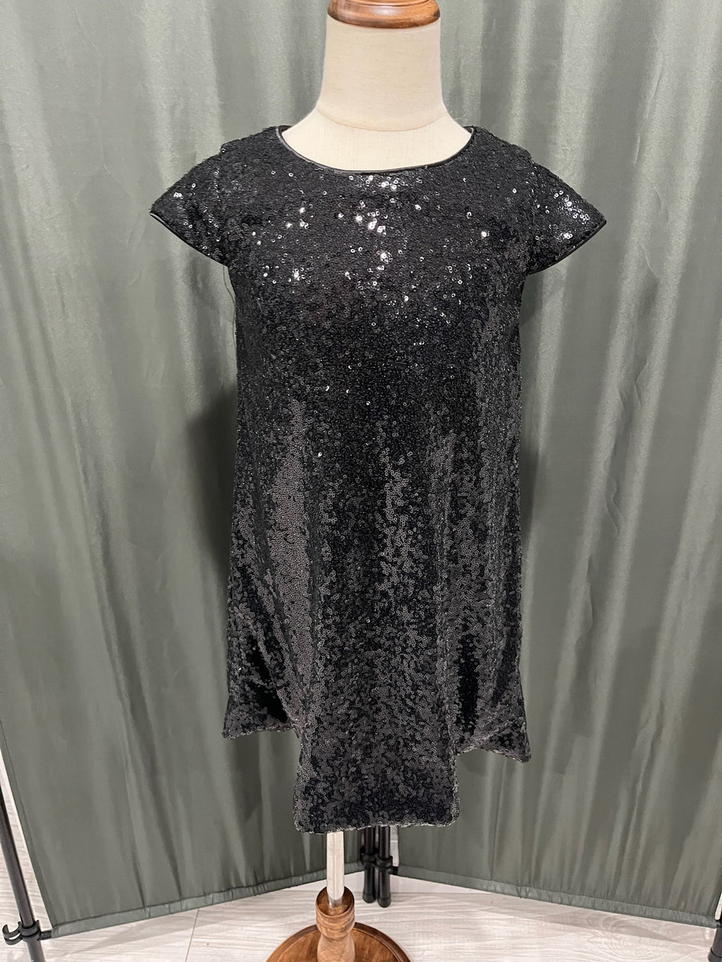 Girls Black Sequin Dress image 0