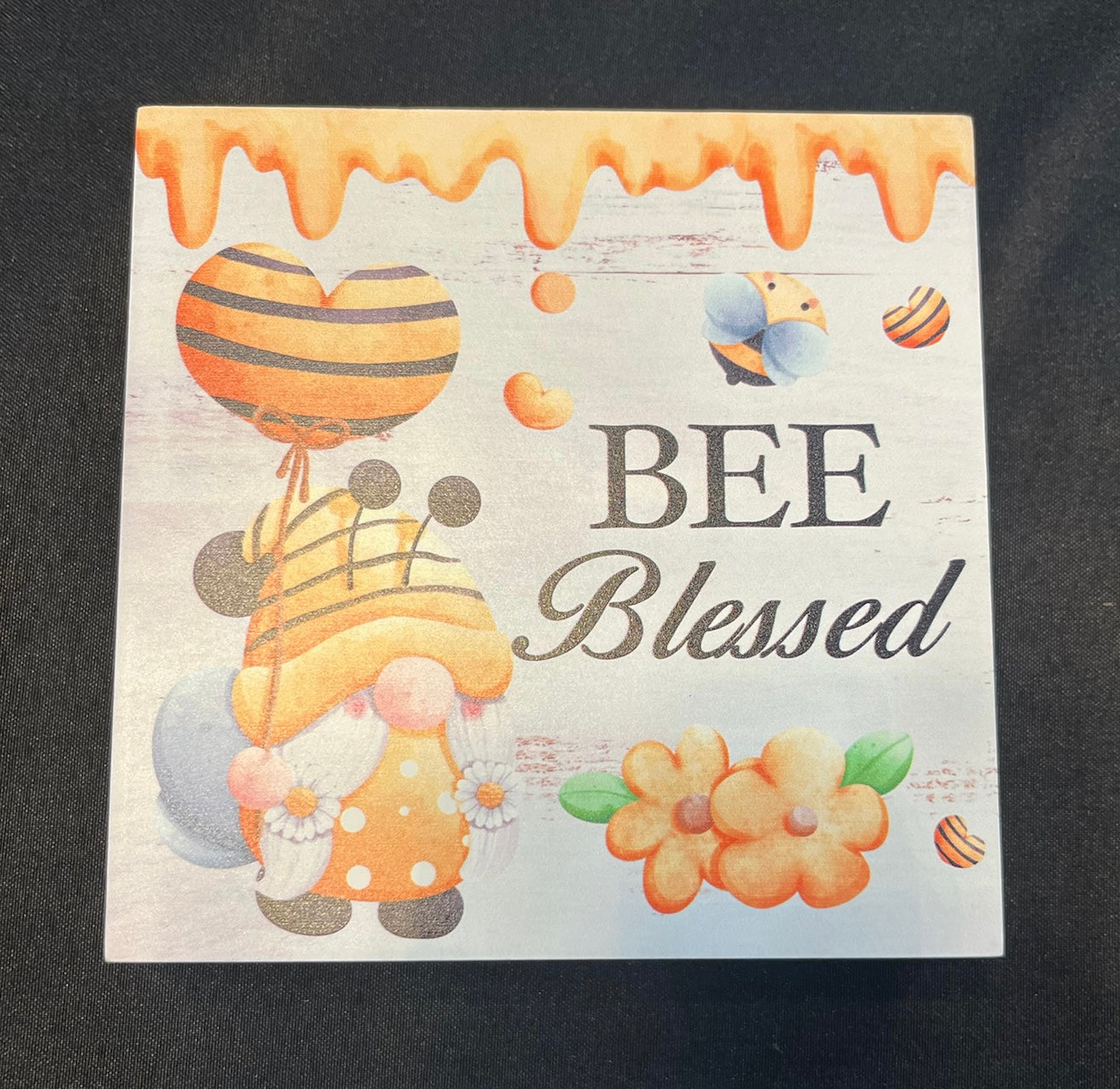 Bee Bleesed Small Wooden Sign image 0