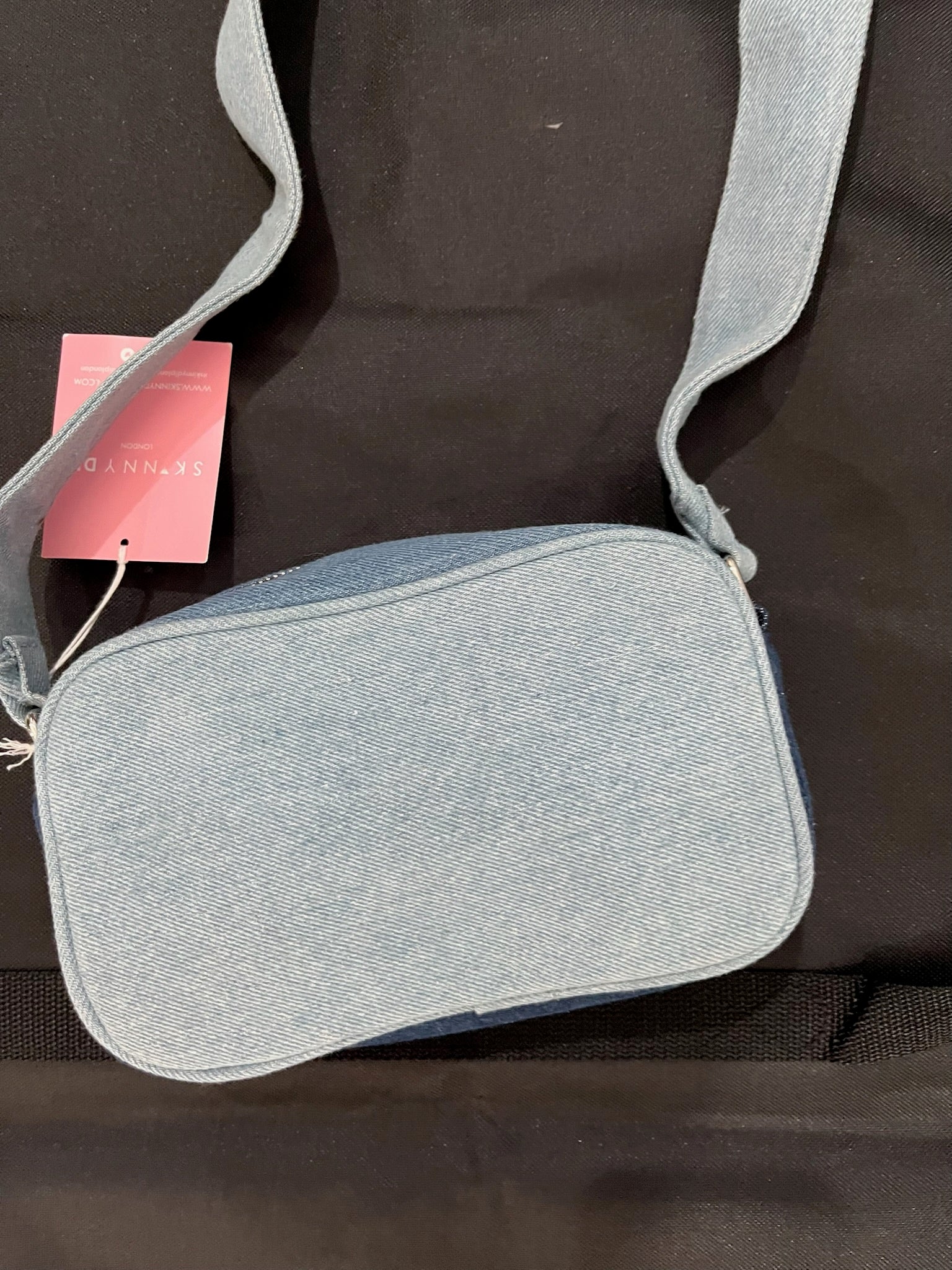 Blue Striped Crossbody Purse image 3