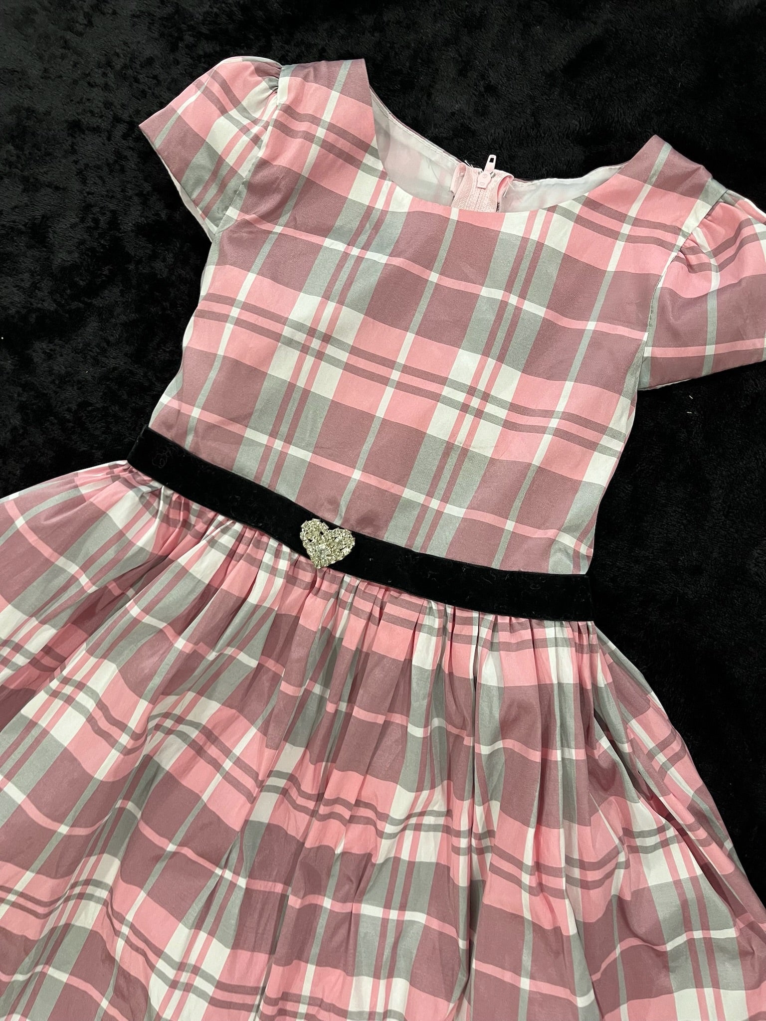 Girls Pink Checkered Dress image 1