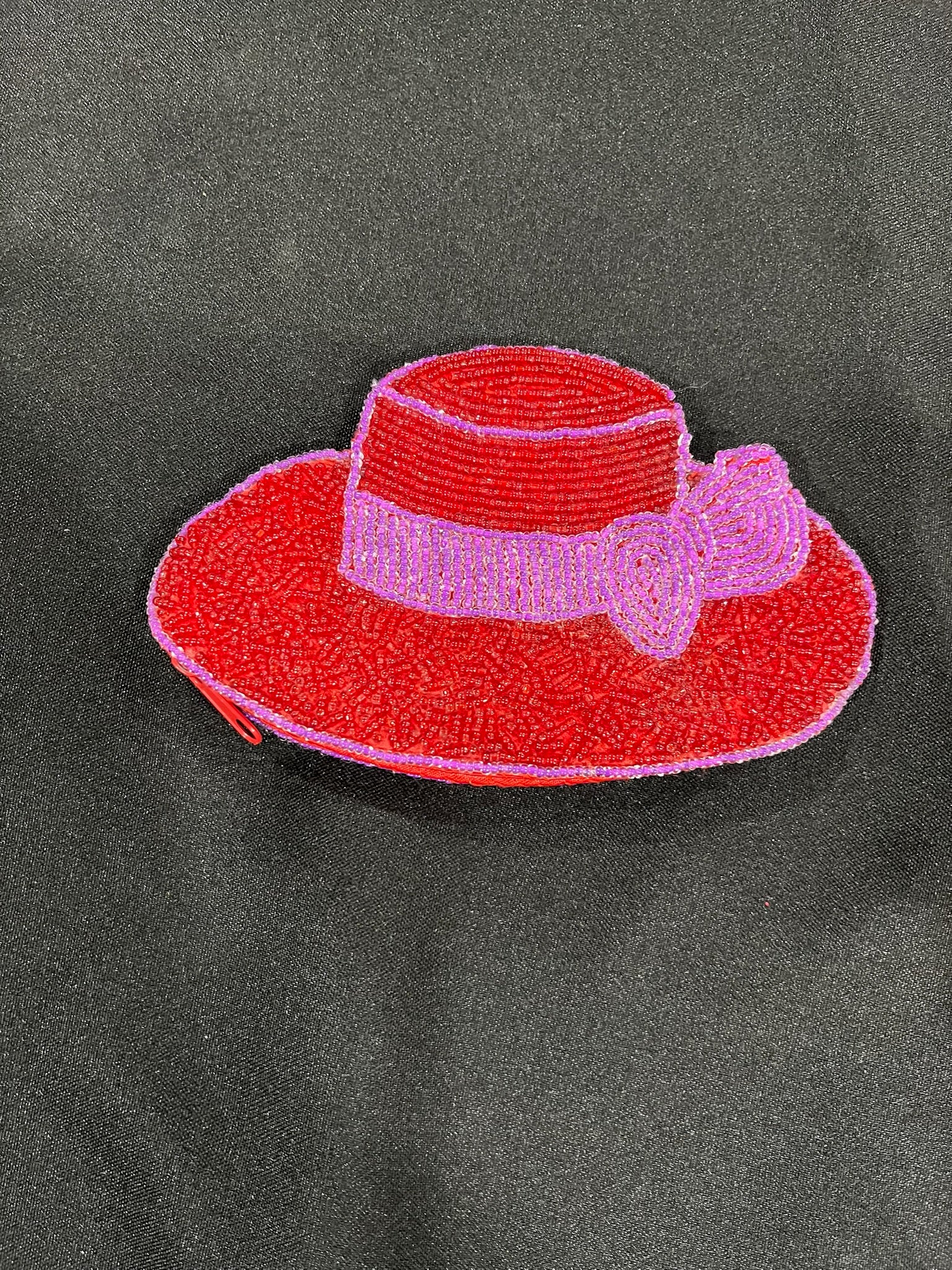 Mini Beaded Hat Shaped Coin Bag image 0