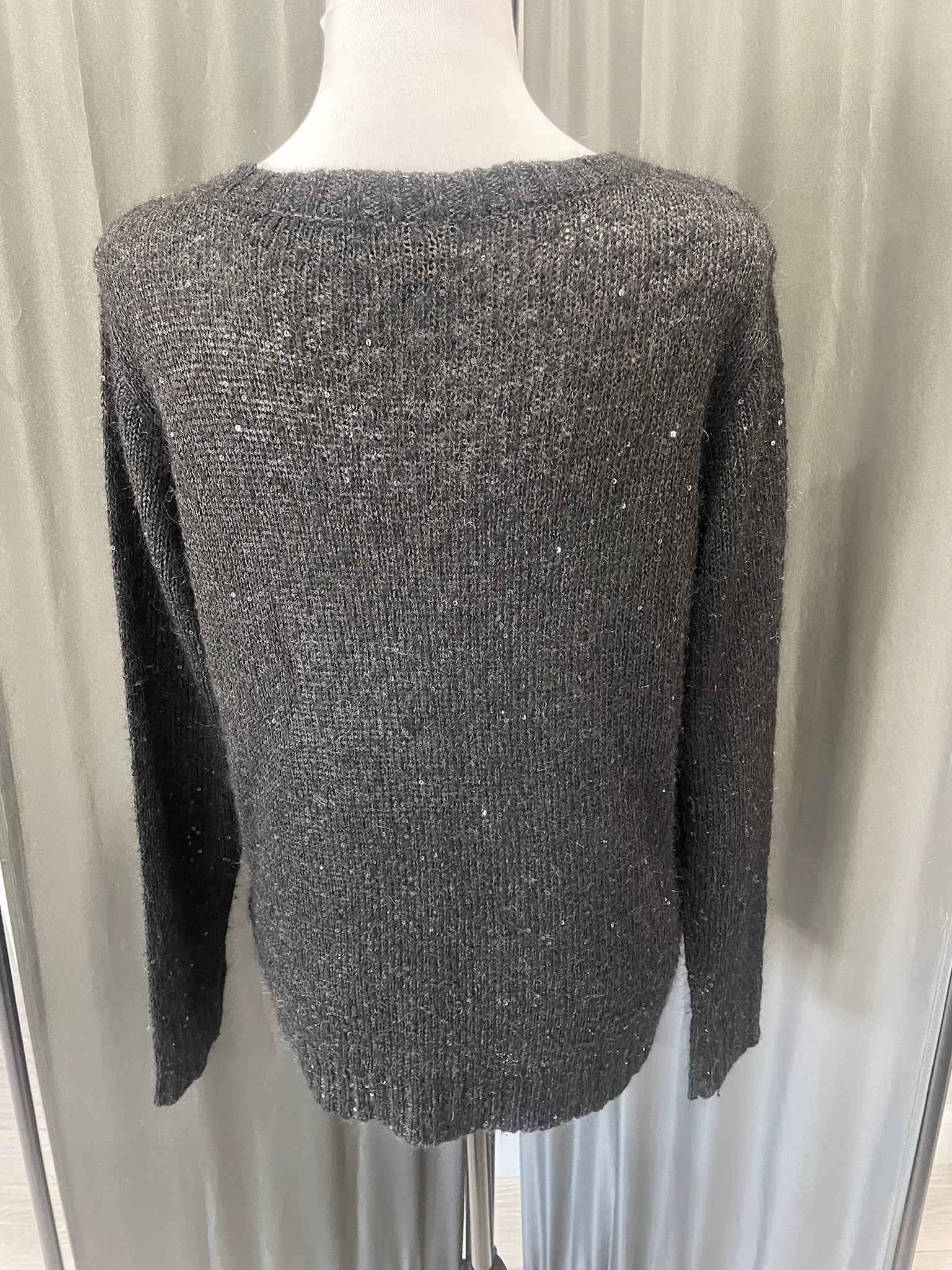 Black Shimmer Knitted Long Sleeve image 1