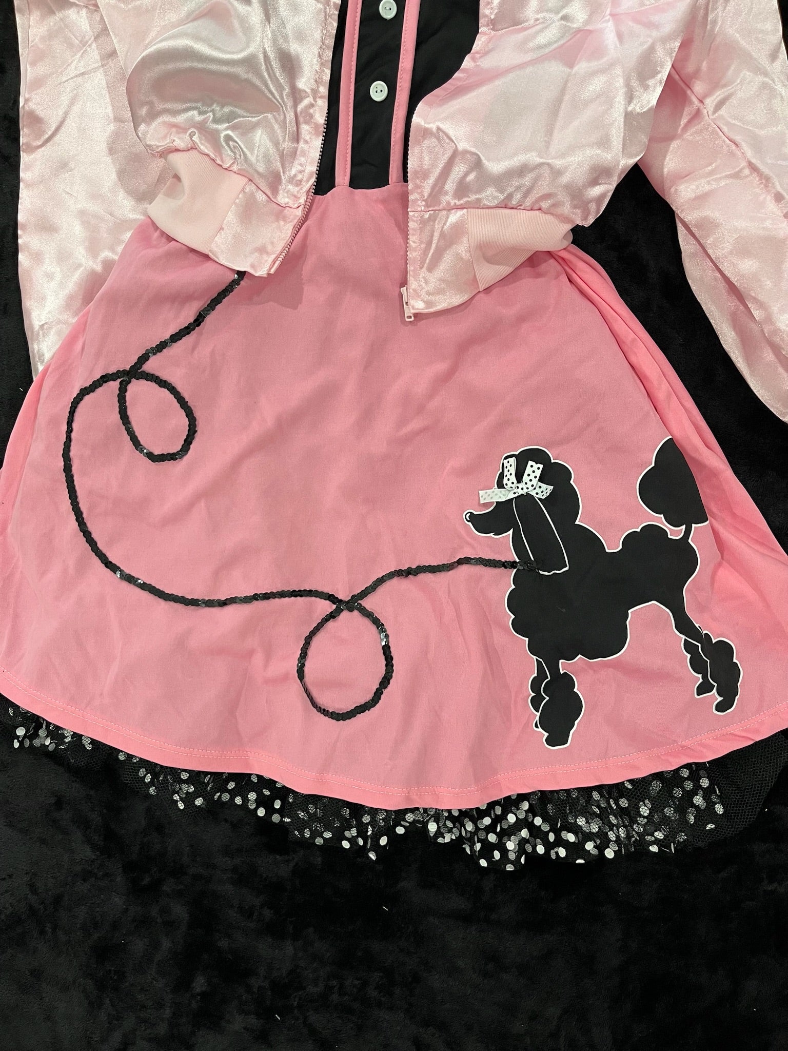 Girls Pink Lady Jacket & 50s Outfit Costume Set image 2