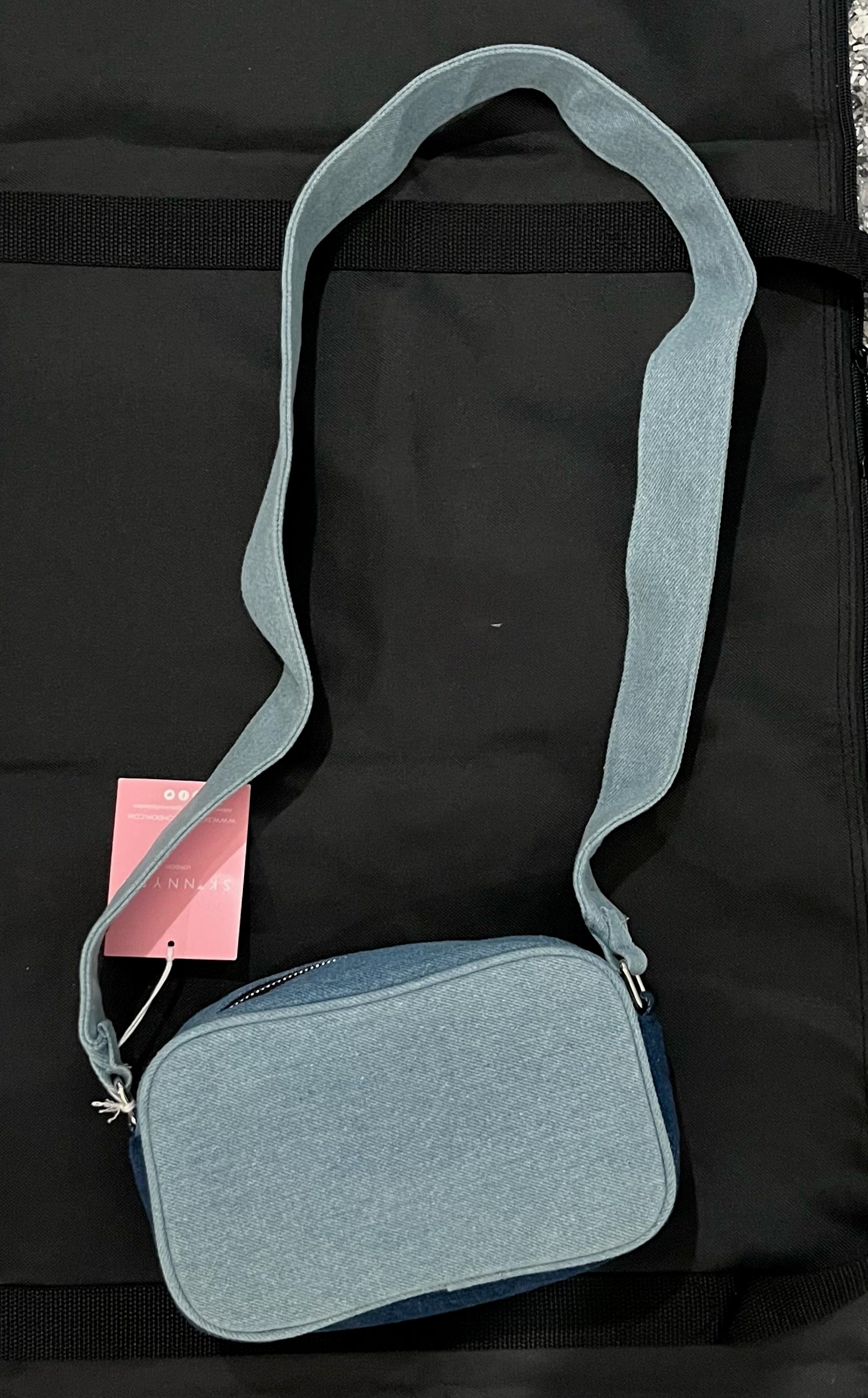 Blue Striped Crossbody Purse image 2