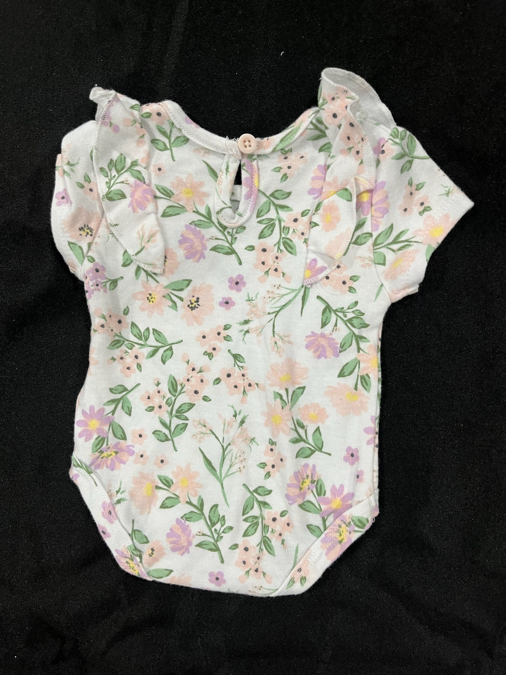 Girl White Floral Onesie image 1