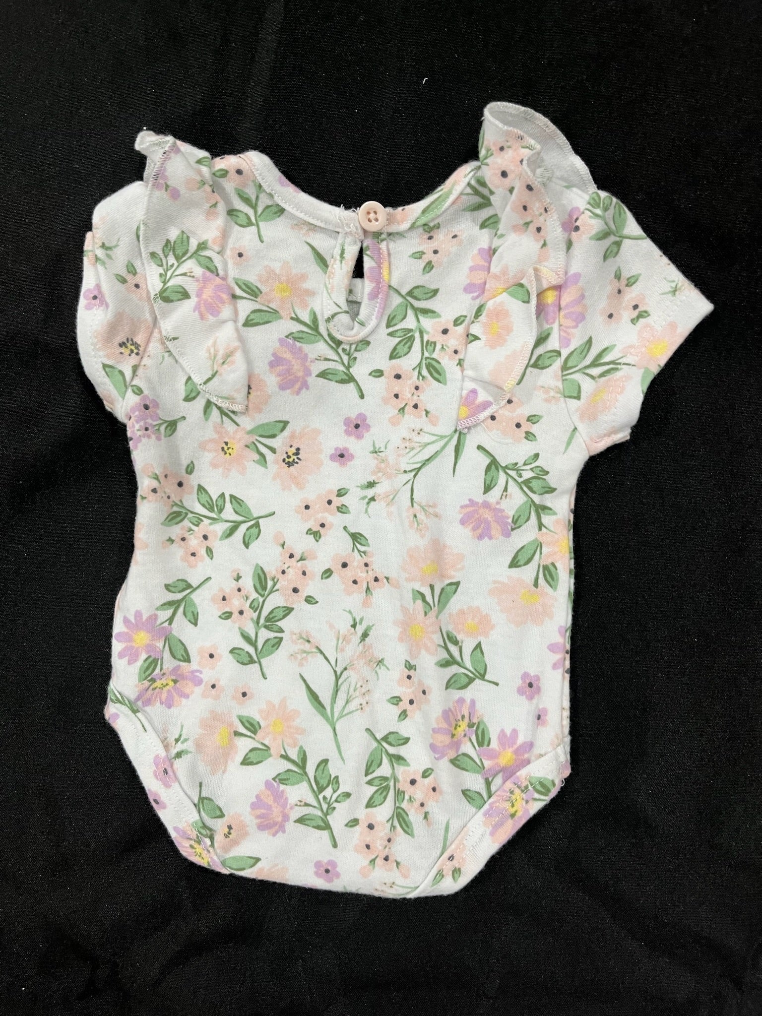 Girl White Floral Onesie image 1