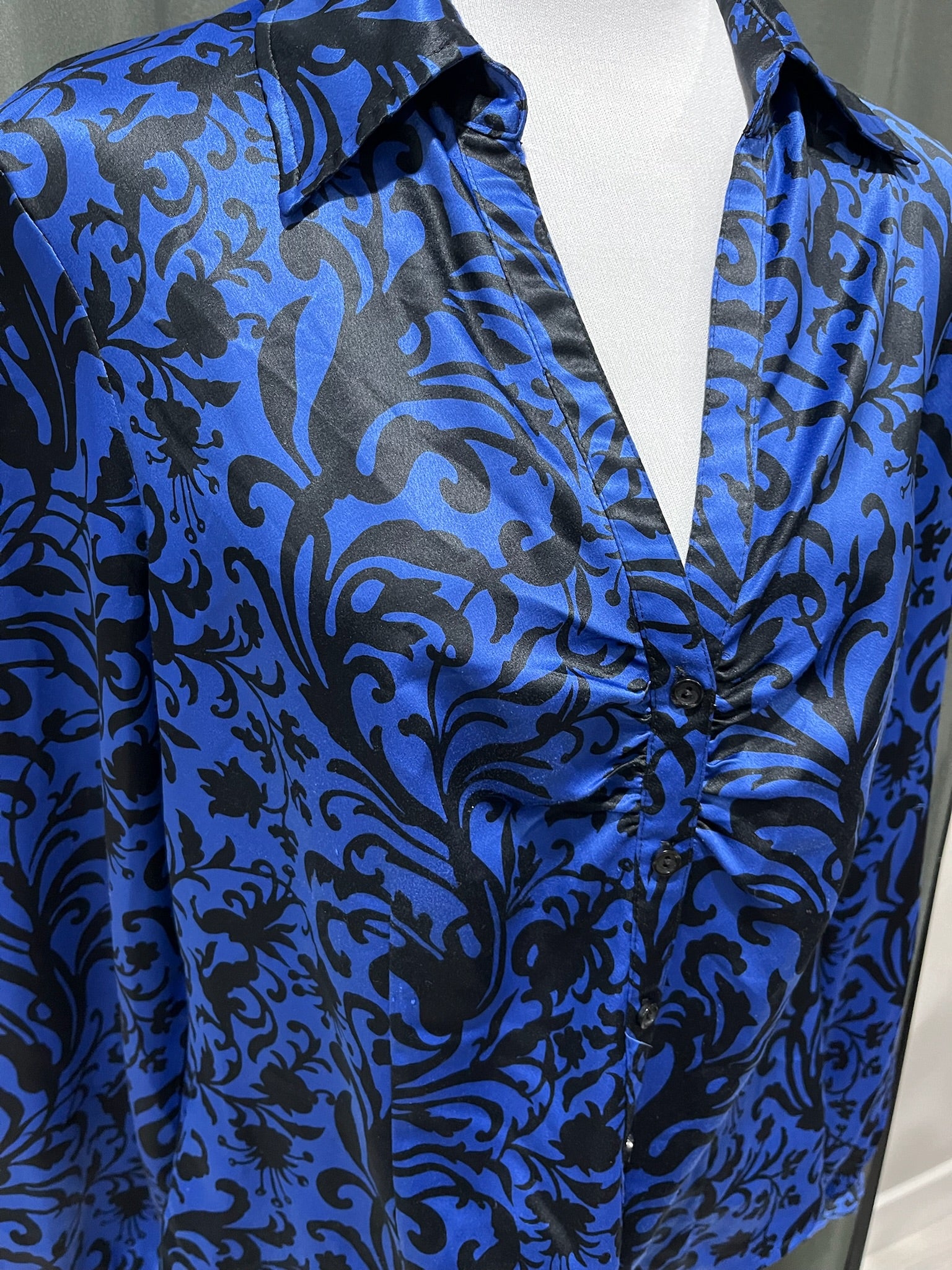 Blue Floral Work Shirt image 1