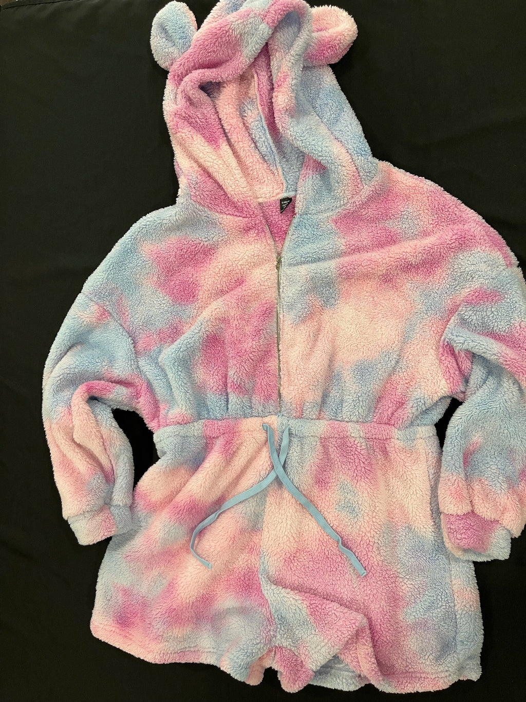 Women’s Tie Dye Fuzzy Warm Romper image 0
