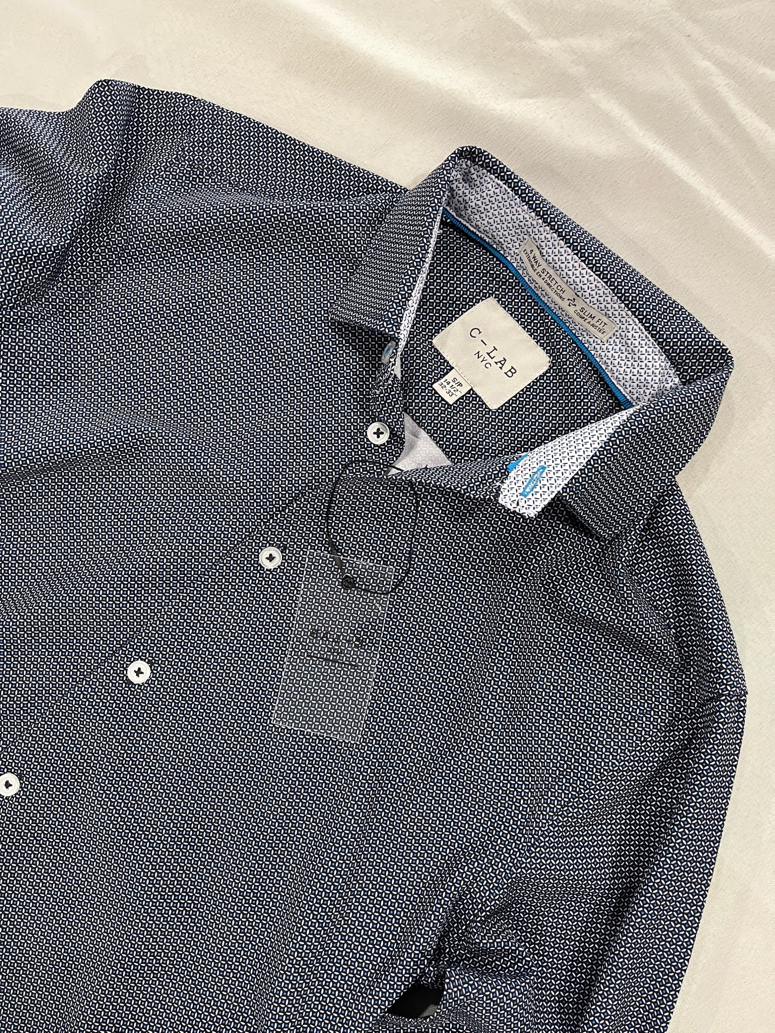 Men’s Blue Button Up Long Sleeve Shirt image 1