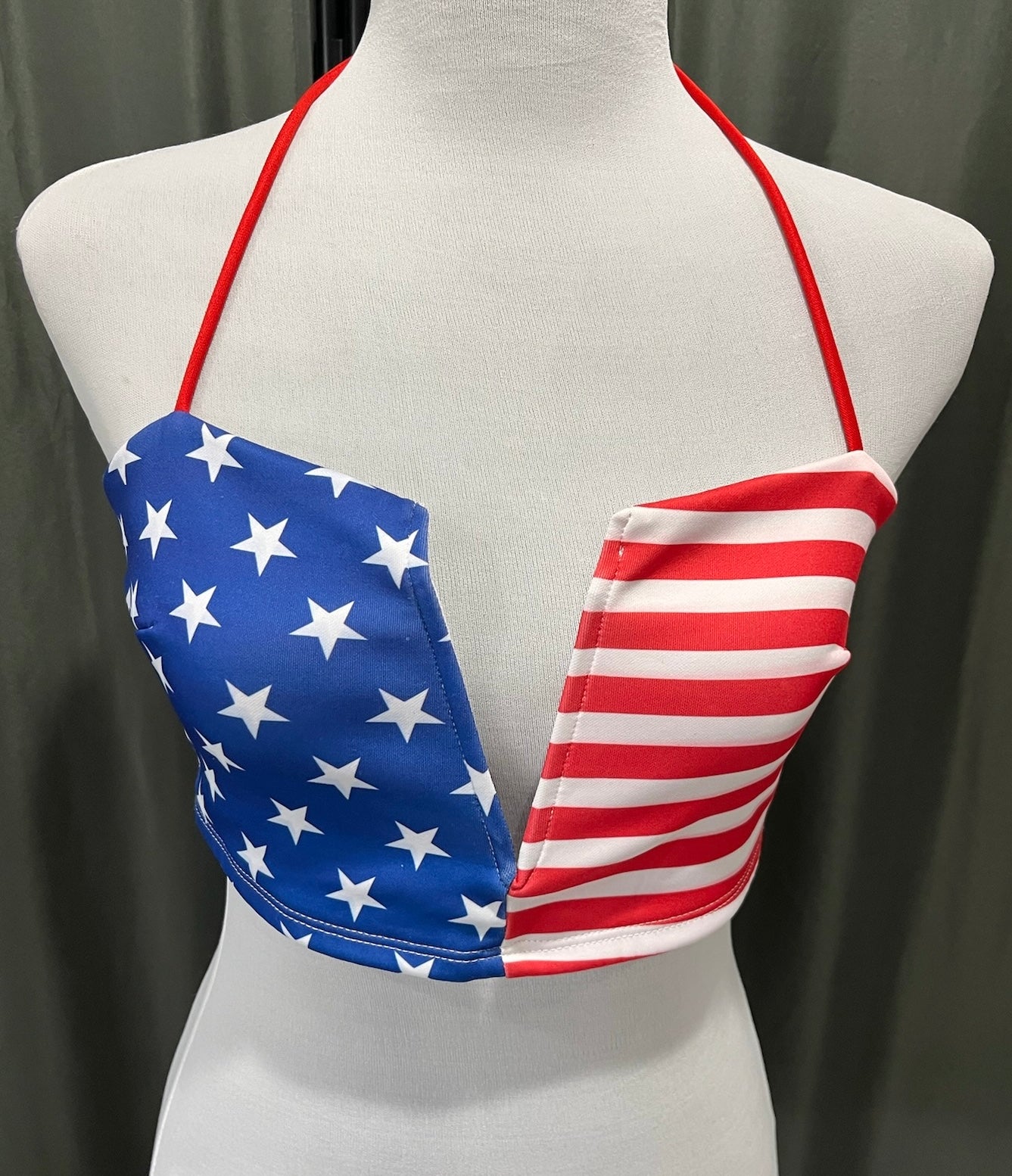 Women’s USA Flag Bathing Suit Top image 0