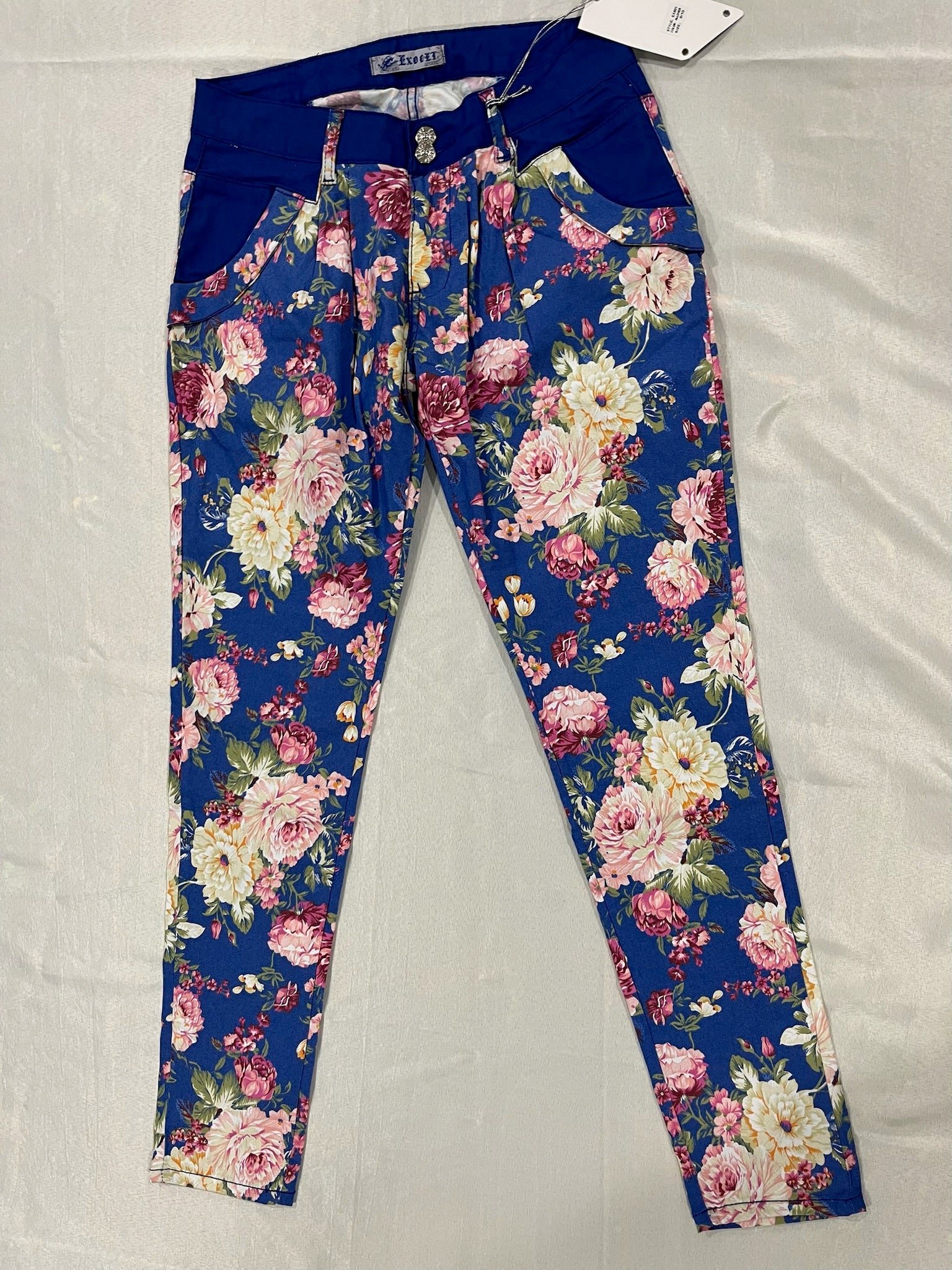 Women’s Blue Floral Pants image 0