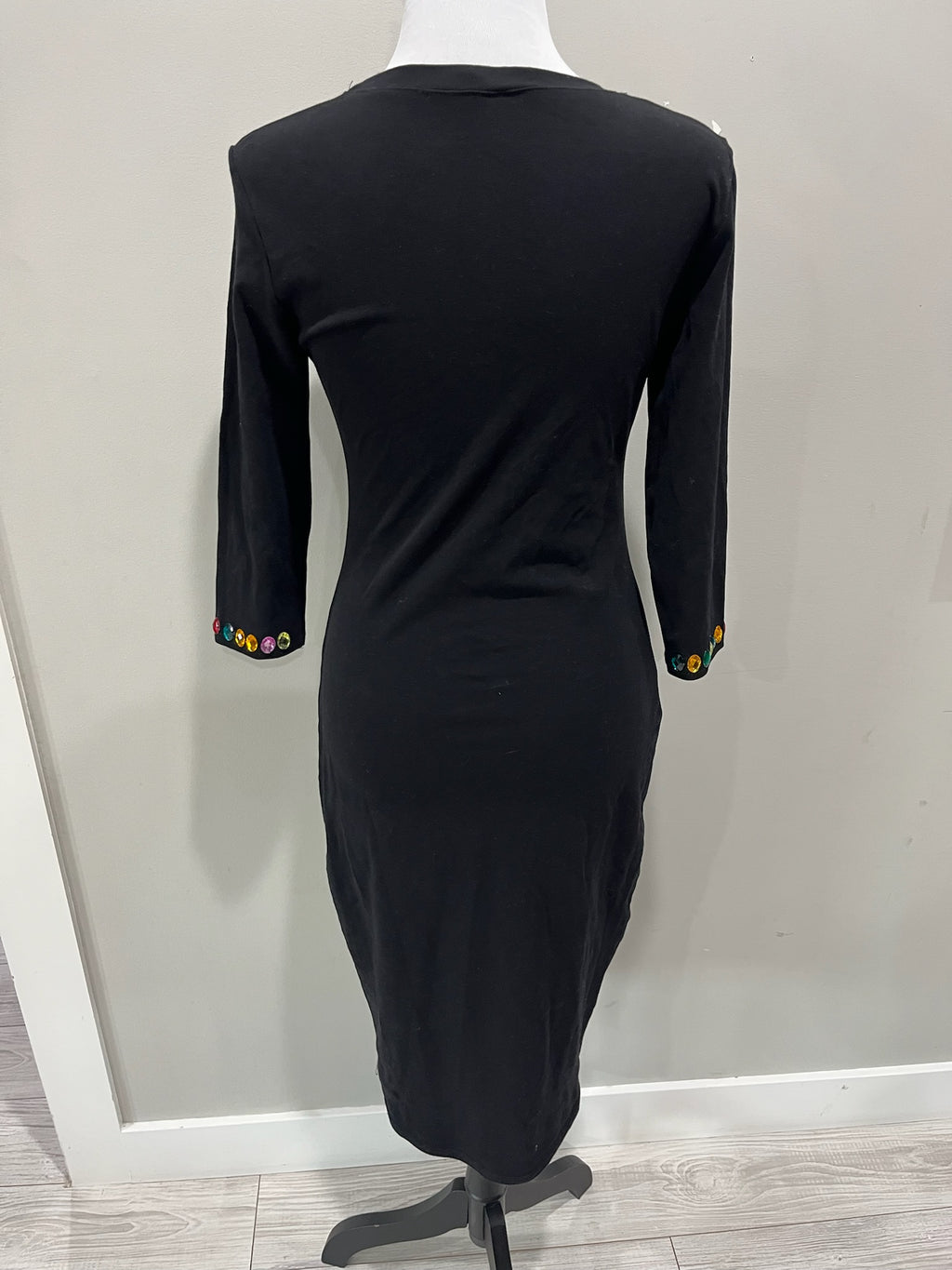 Women’s Black Dress With Colorful Gems image 3