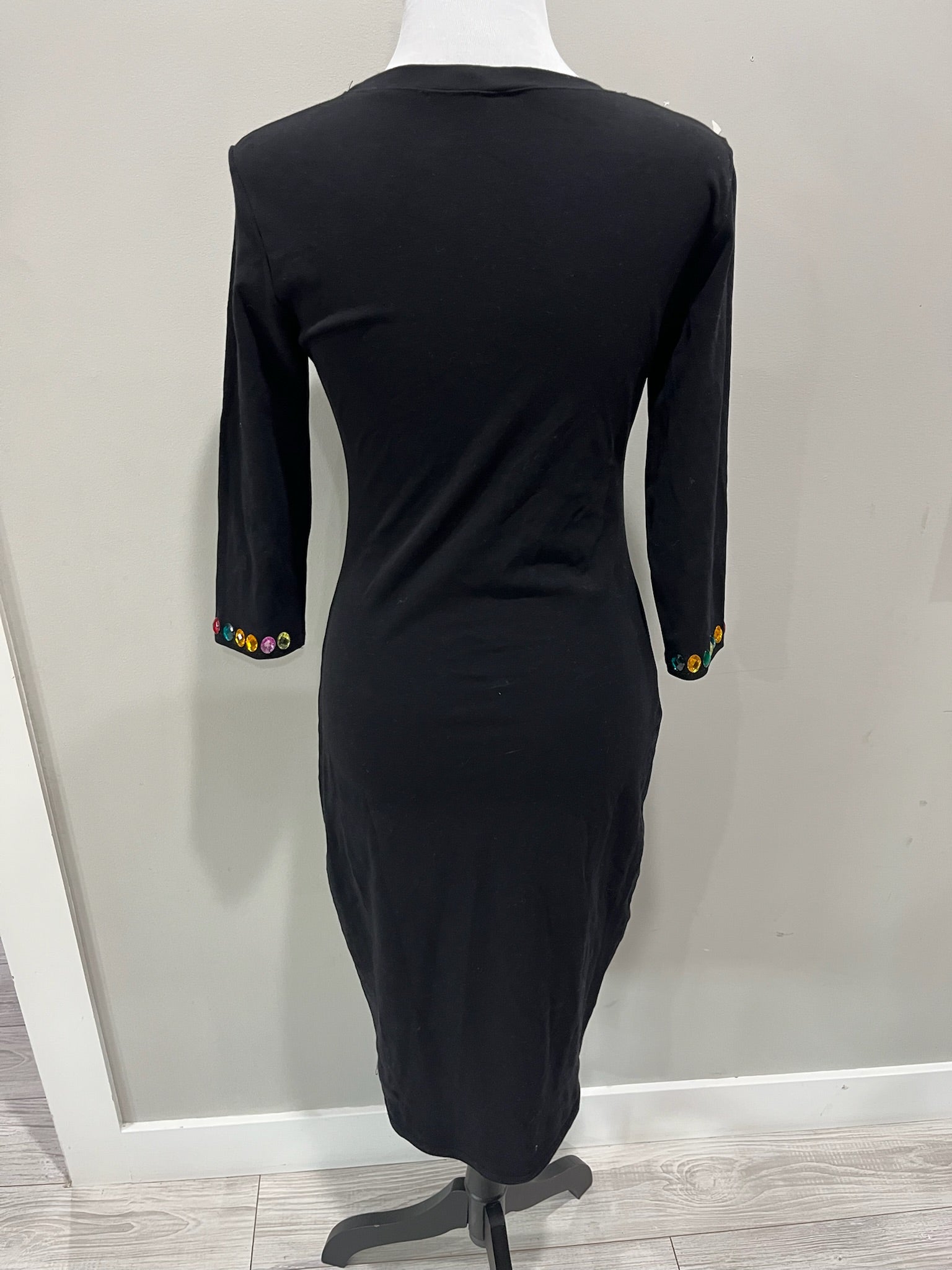 Women’s Black Dress With Colorful Gems image 3