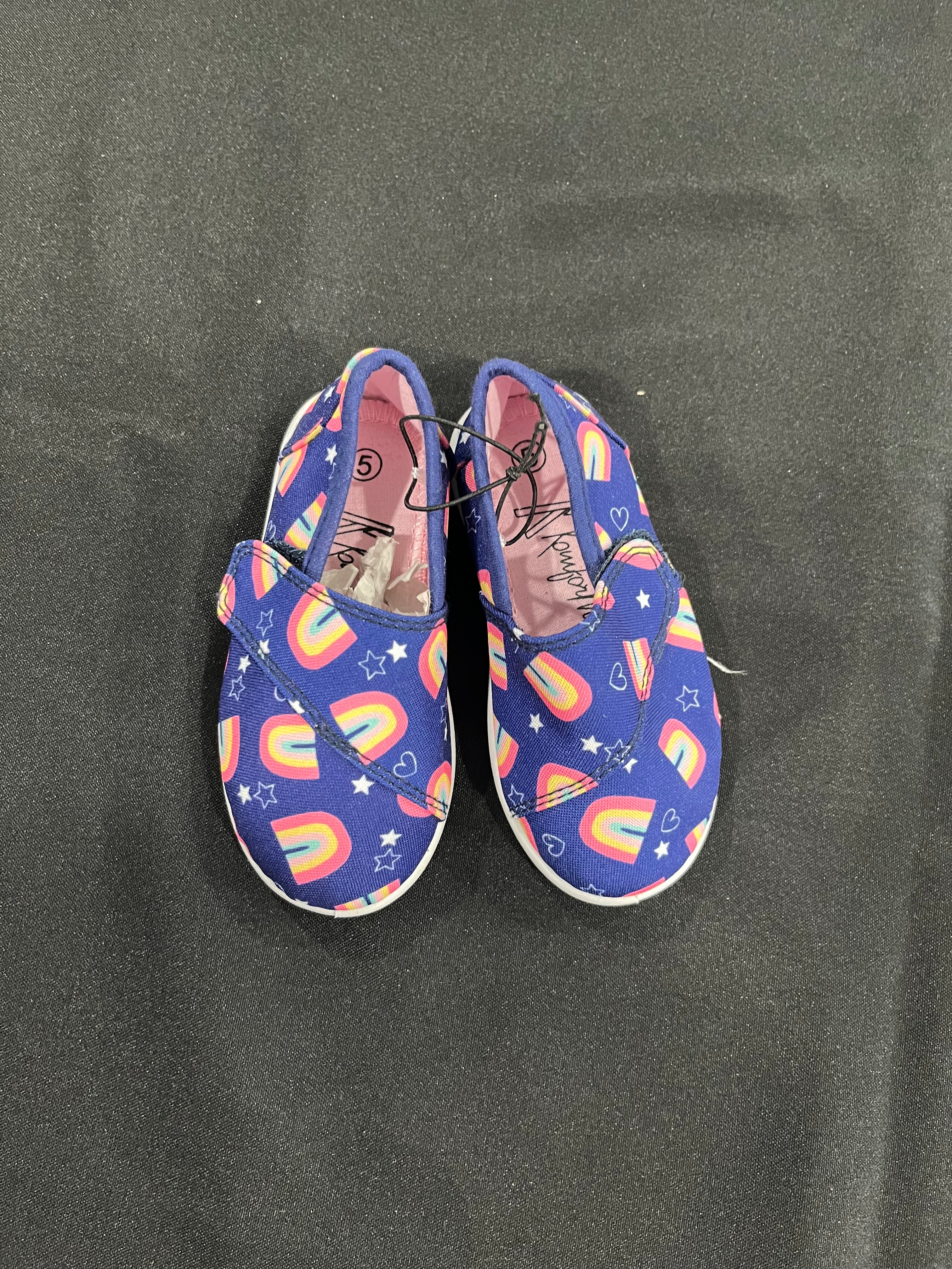 Purple Rainbow Slip On Shoes image 1