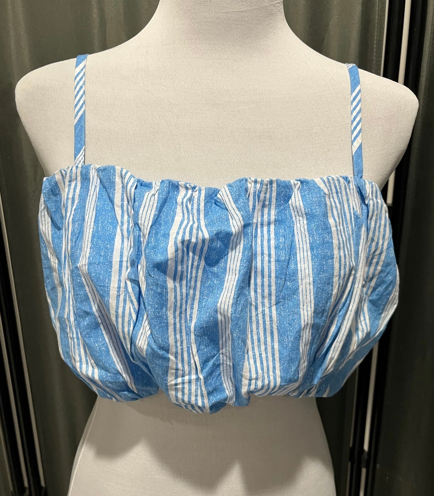 Blue Striped Crop Top image 0