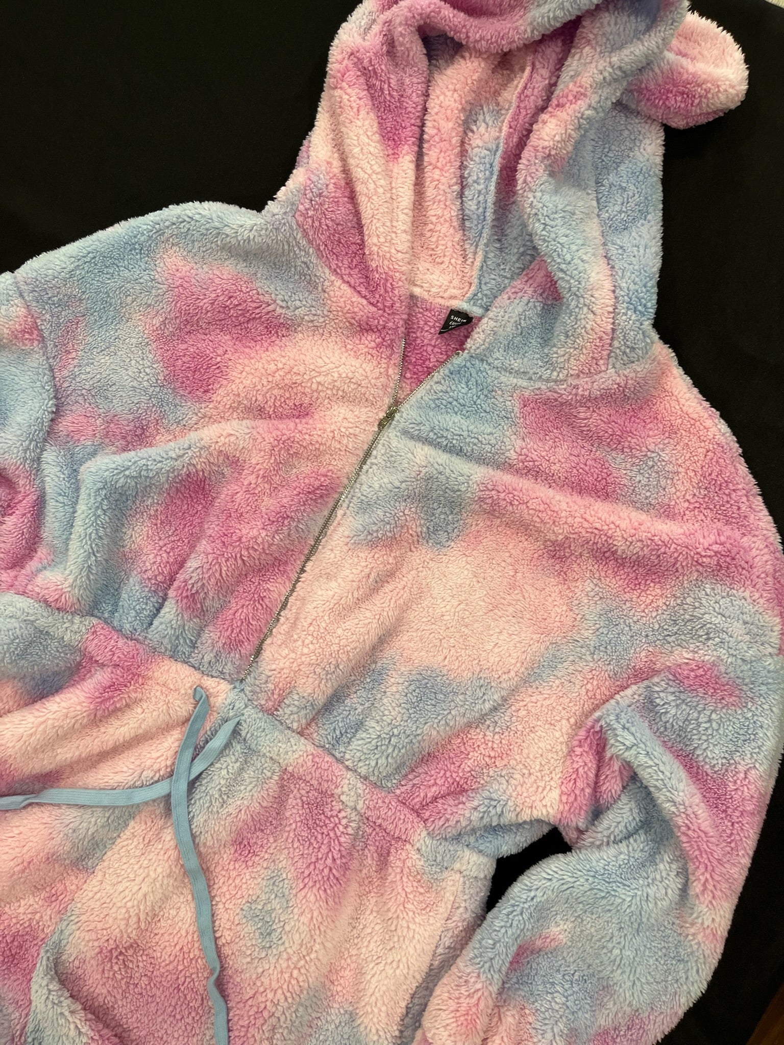 Women’s Tie Dye Fuzzy Warm Romper image 1