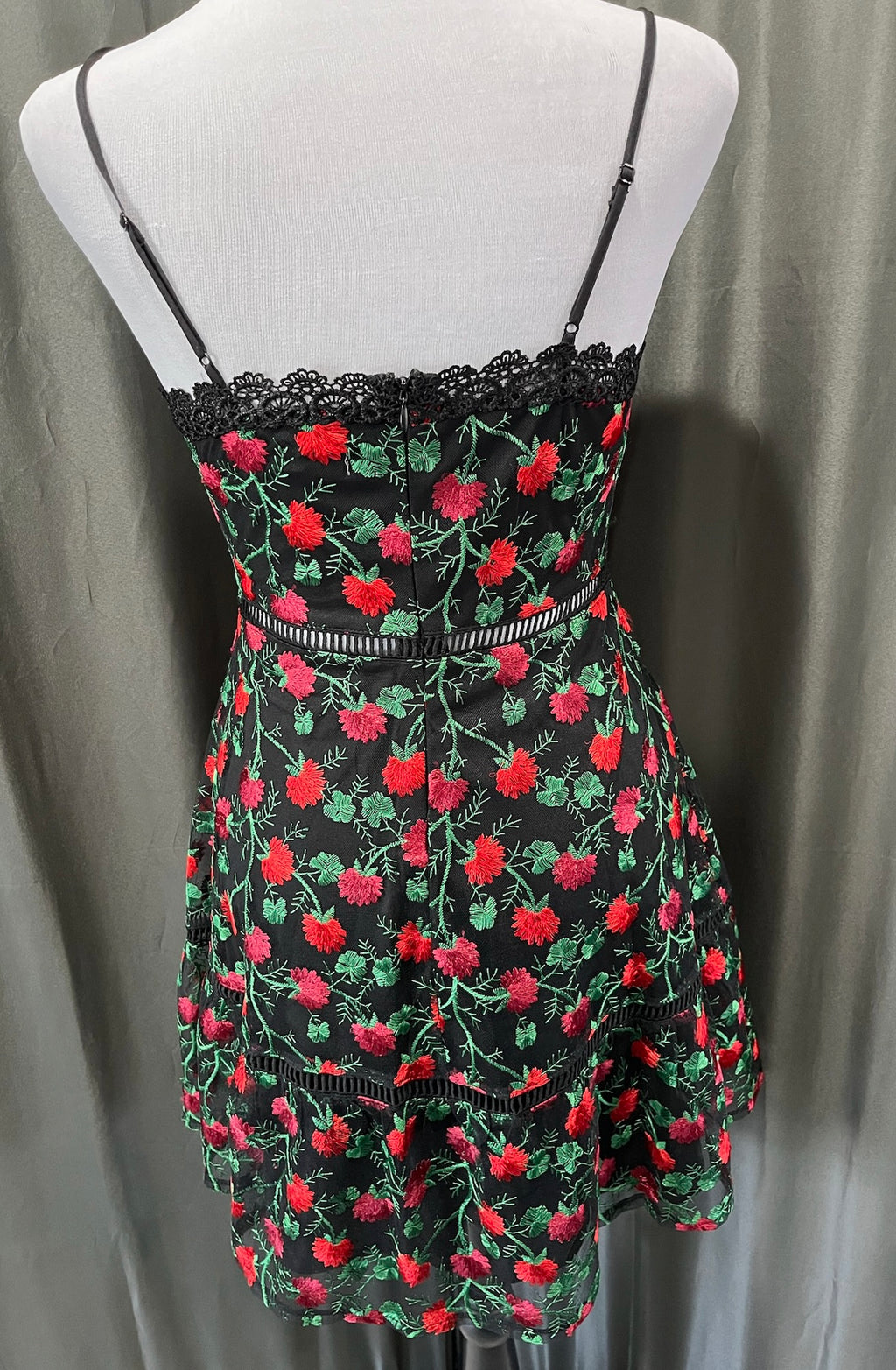 Black & Red Floral Dress image 2
