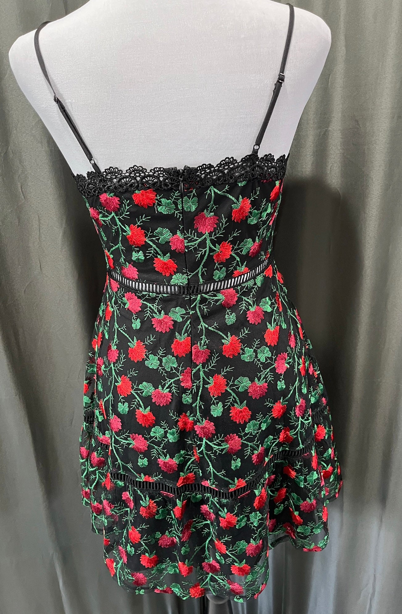 Black & Red Floral Dress image 2