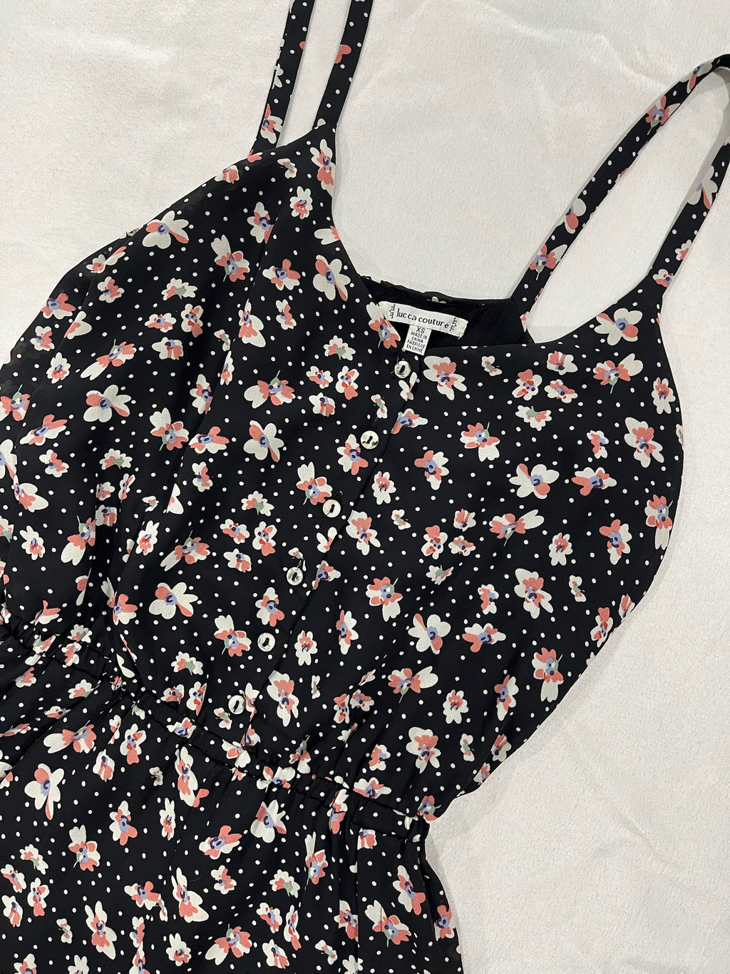 Black Floral Romper image 1