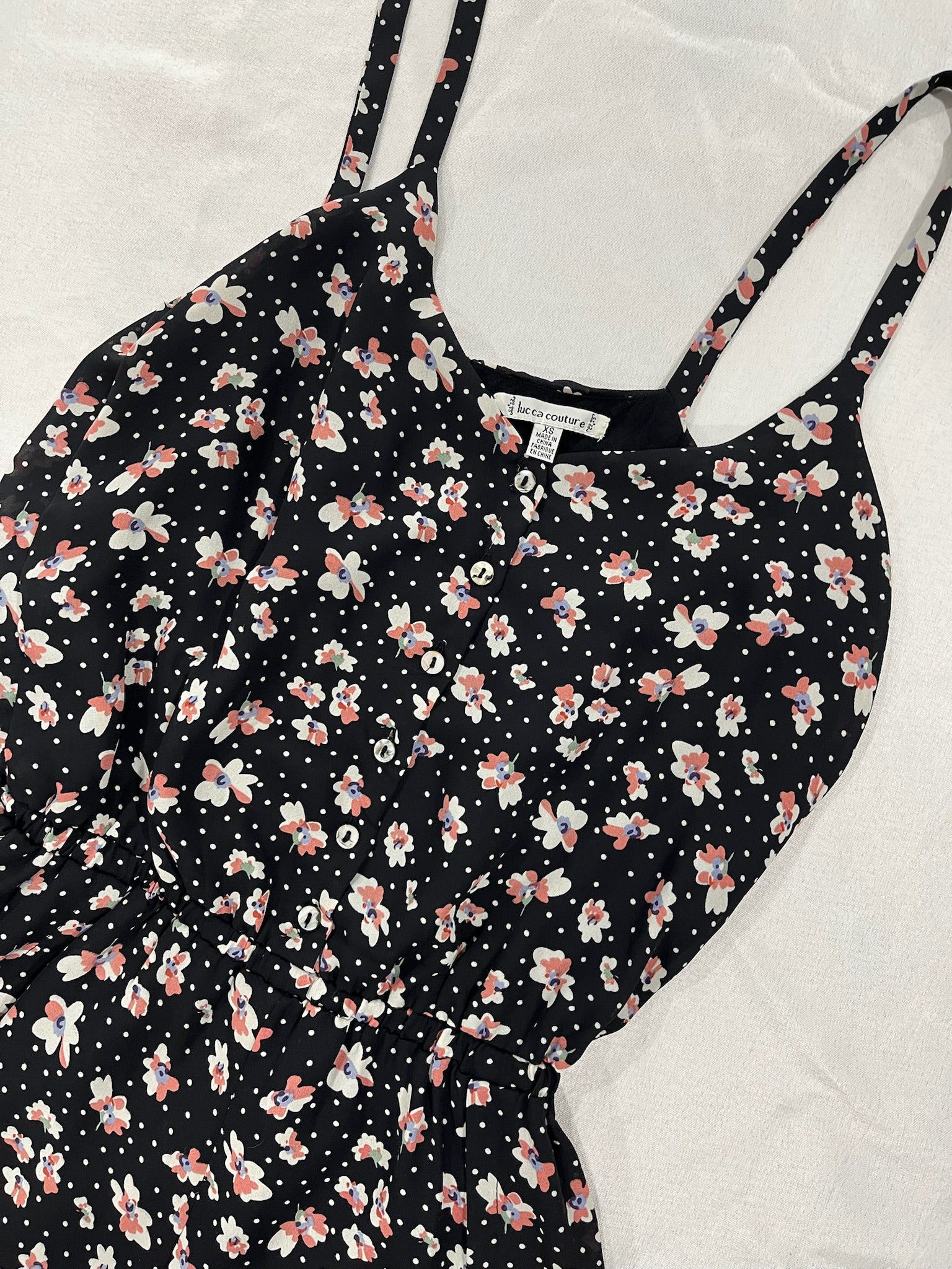 Black Floral Romper image 1