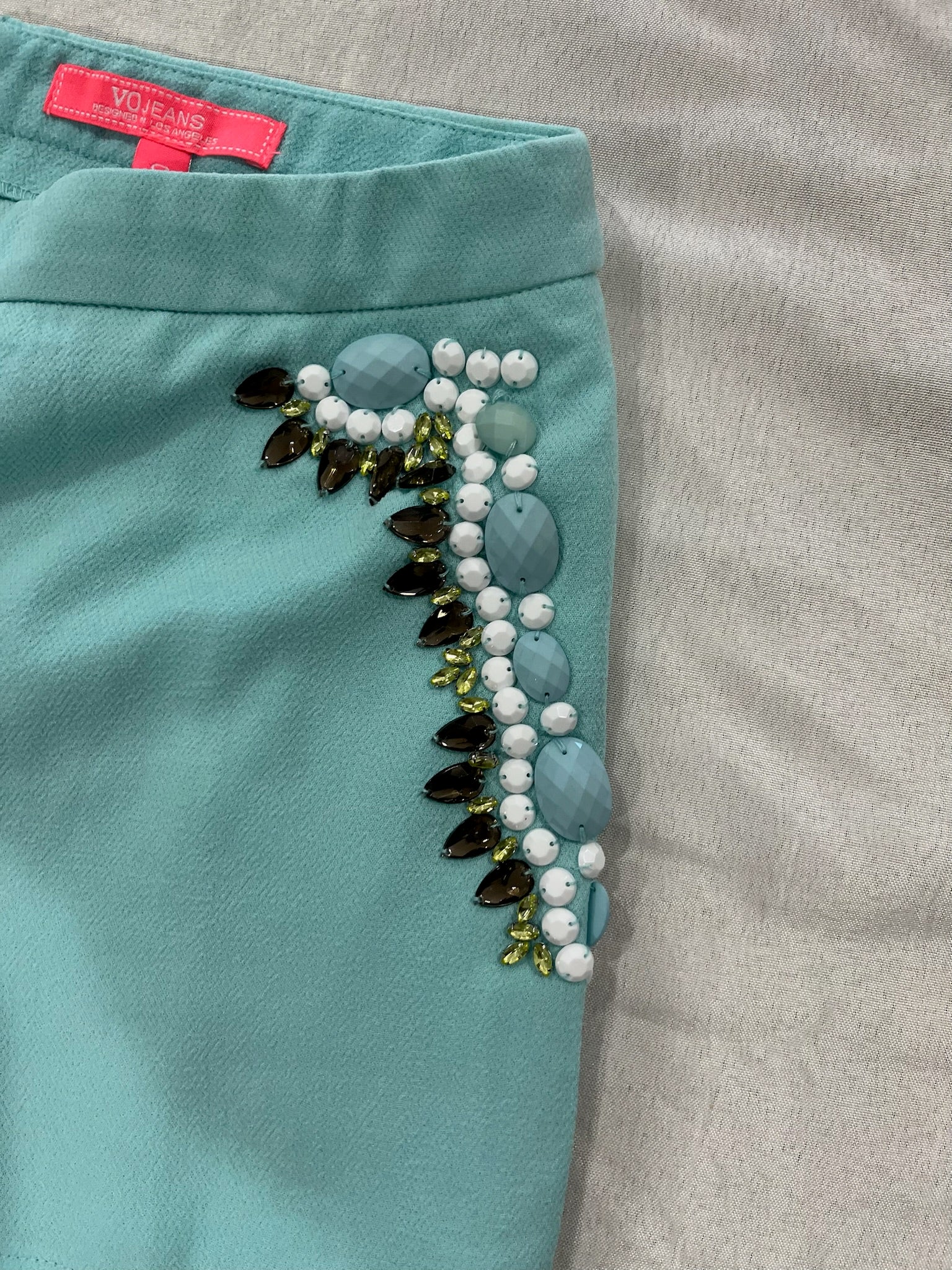 Women’s Decorated Aqua Shorts image 1