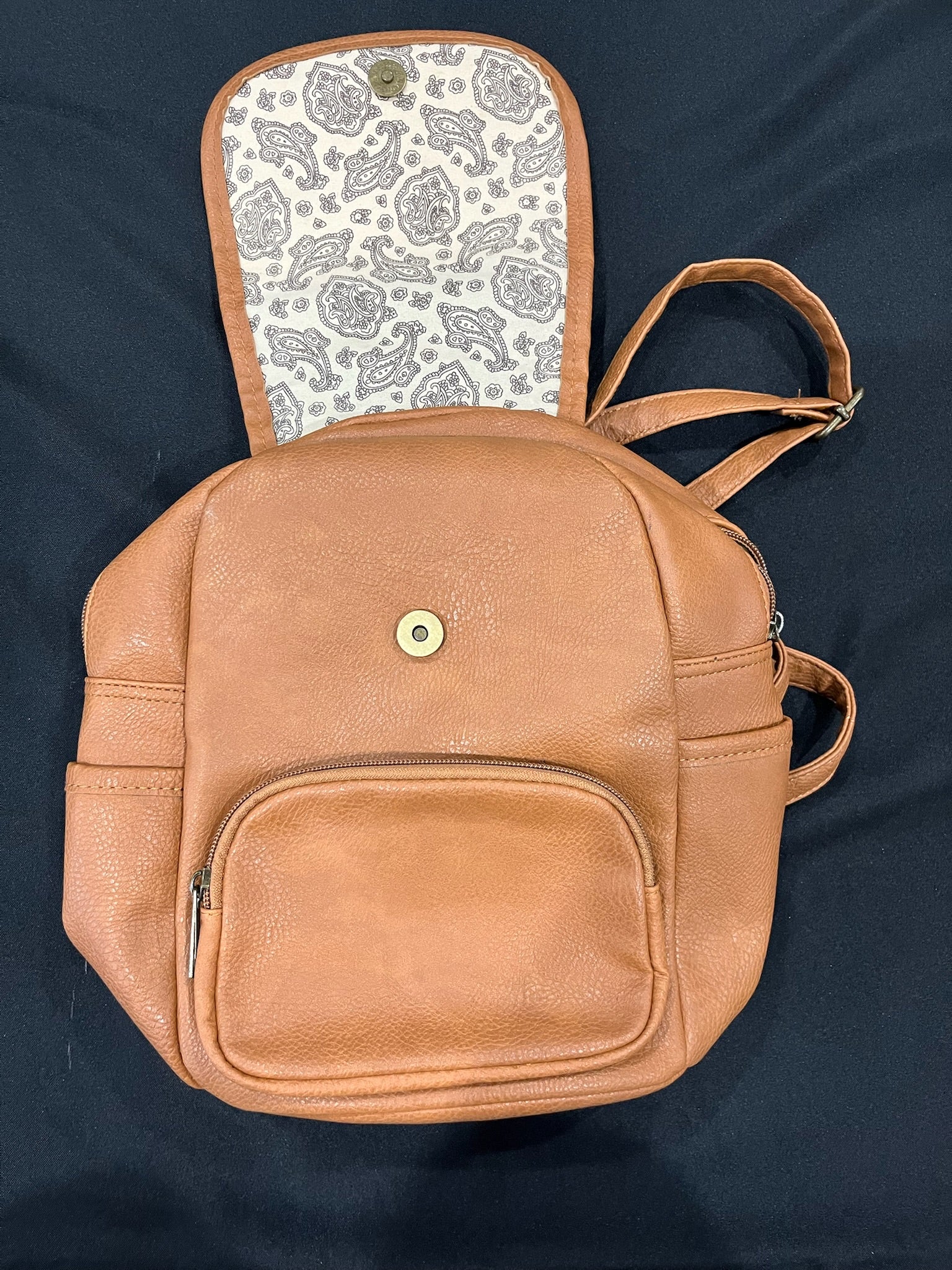 Vintage Brown Backpack Purse image 3