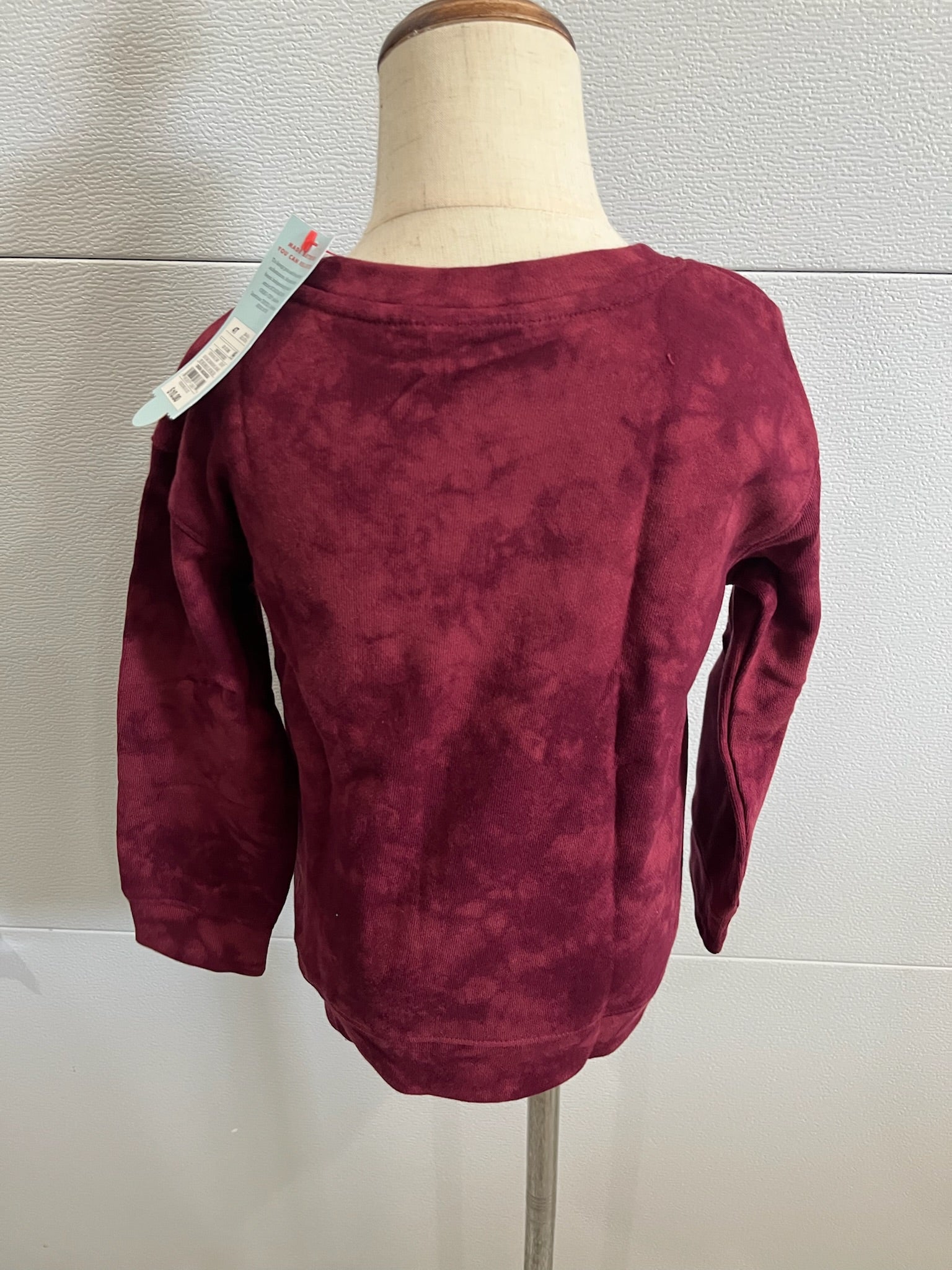 Unisex Tie Dye Burgundy Long Sleeve  image 2