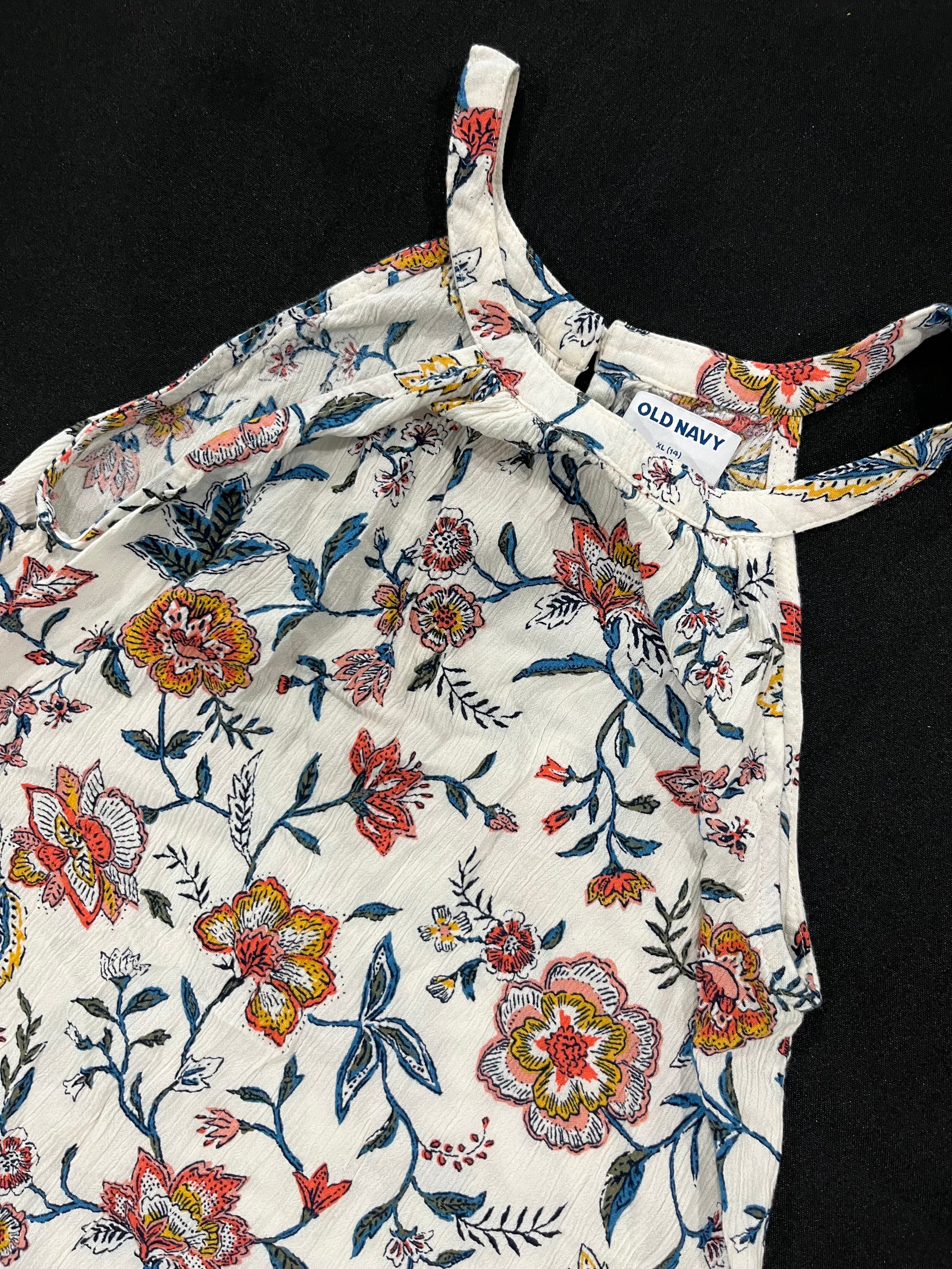 White Floral Tank Top image 1